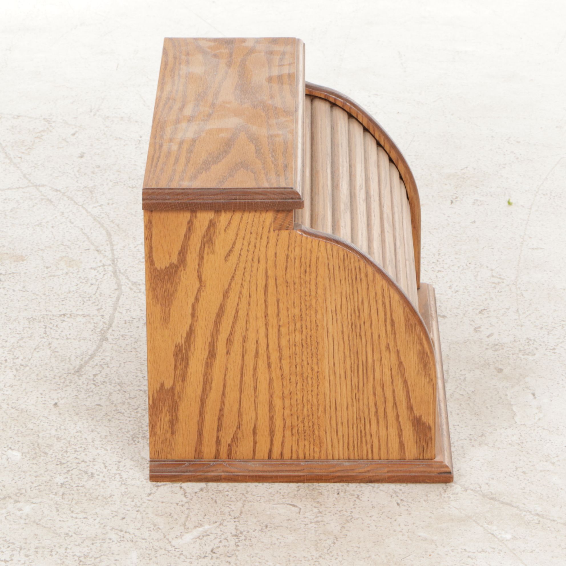 Oak Wood Roll-Top Bread Box