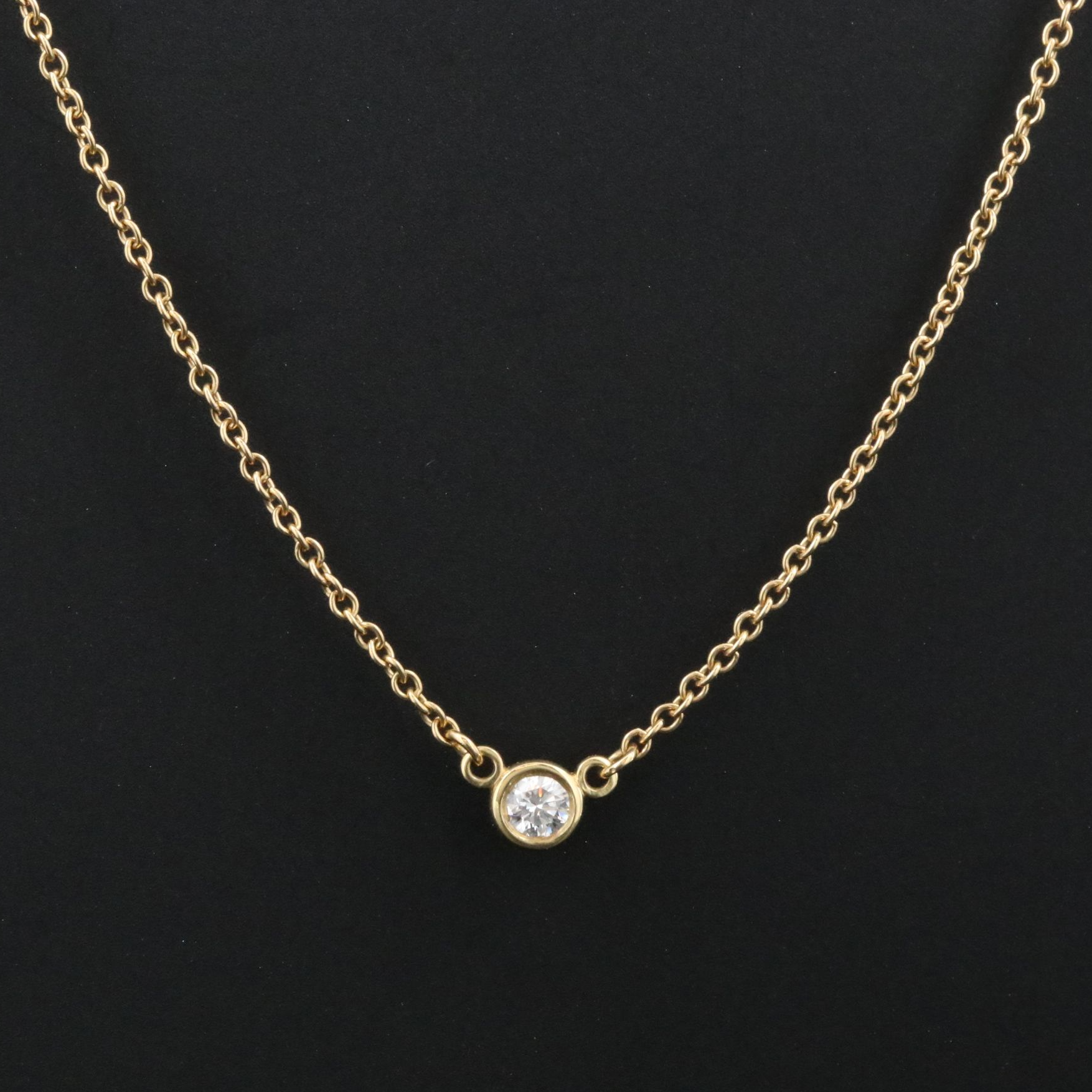 Elsa Peretti for Tiffany & Co. 18K Diamond Solitaire Necklace