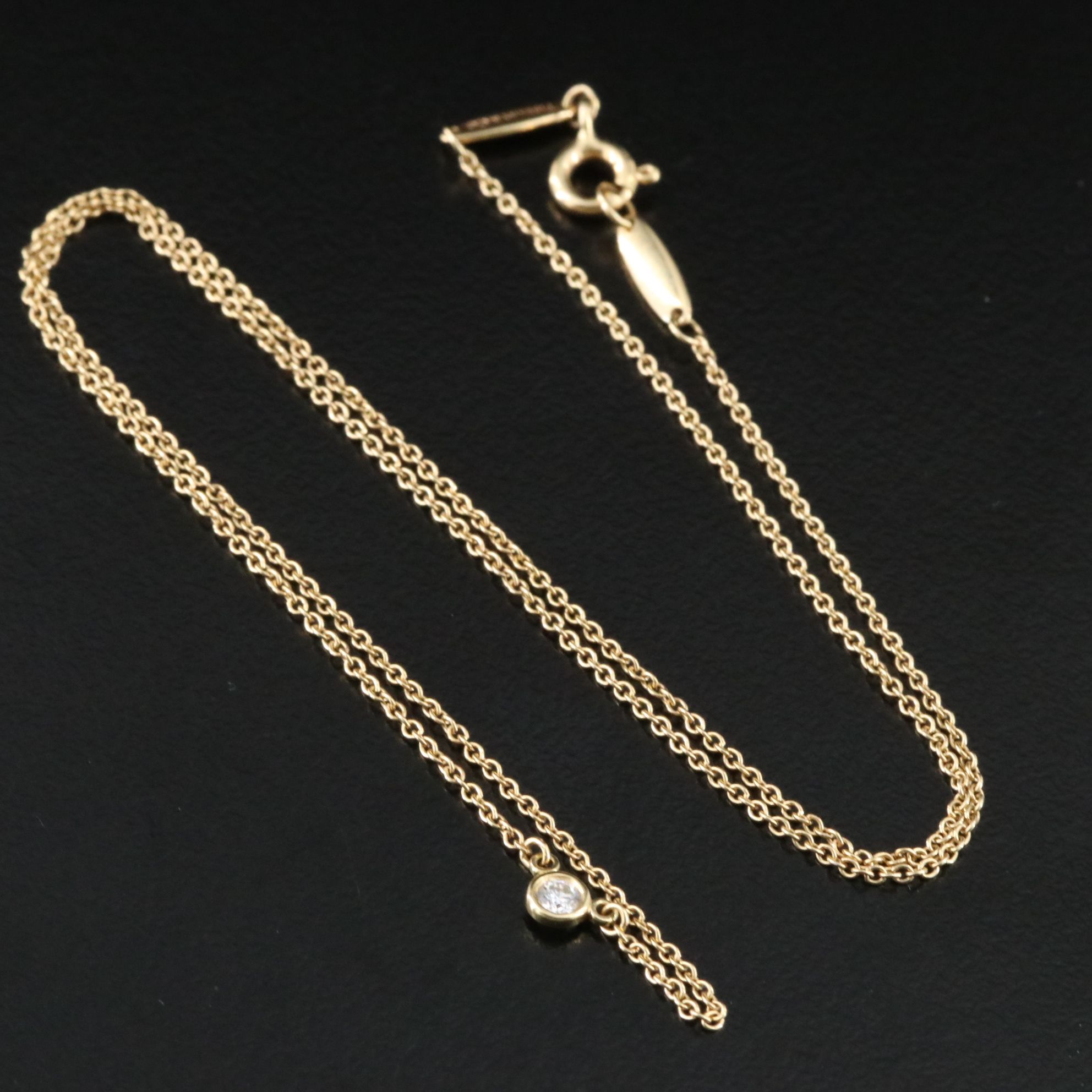 Elsa Peretti for Tiffany & Co. 18K Diamond Solitaire Necklace