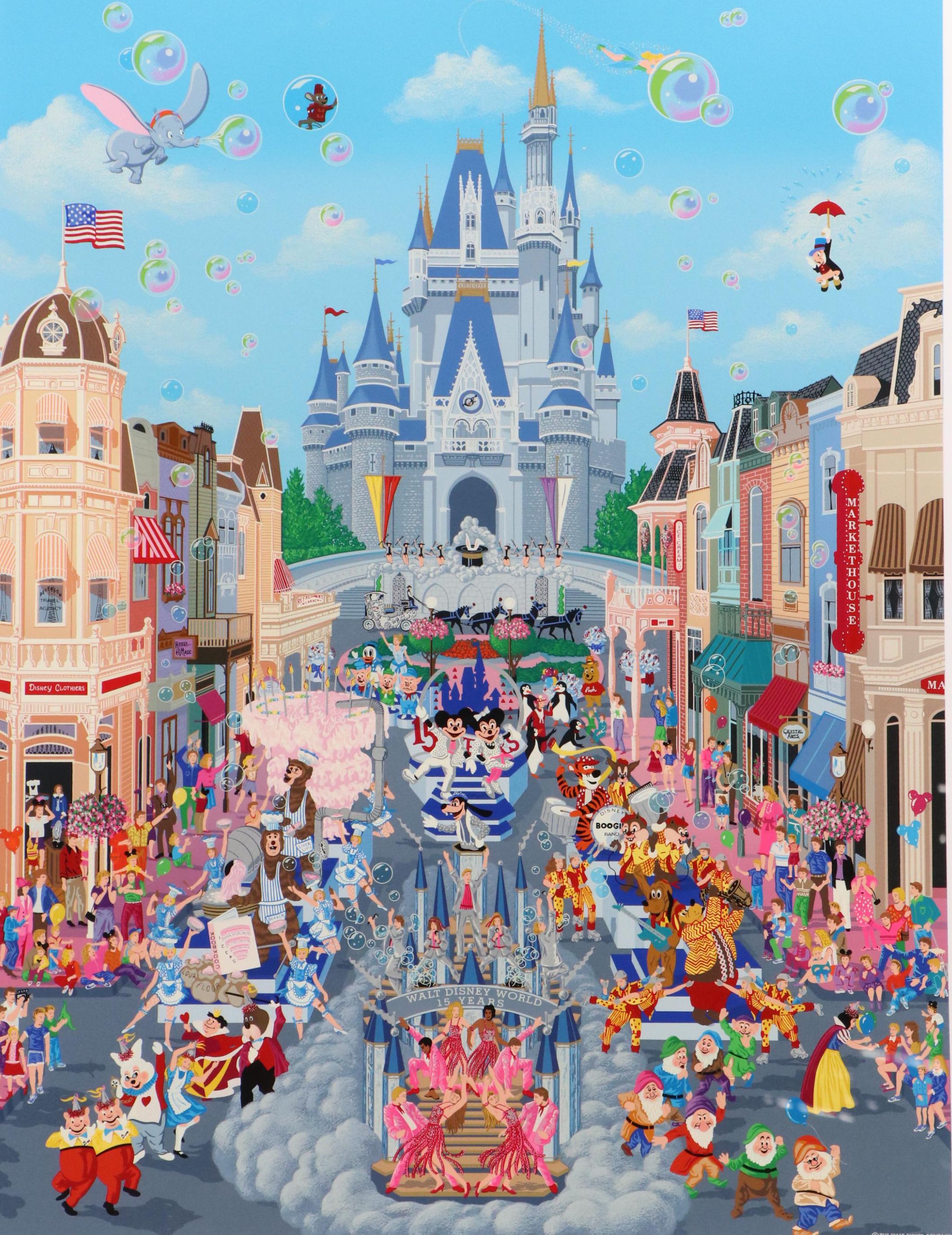 Melanie Taylor Kent Serigraph "Walt Disney World," 1987