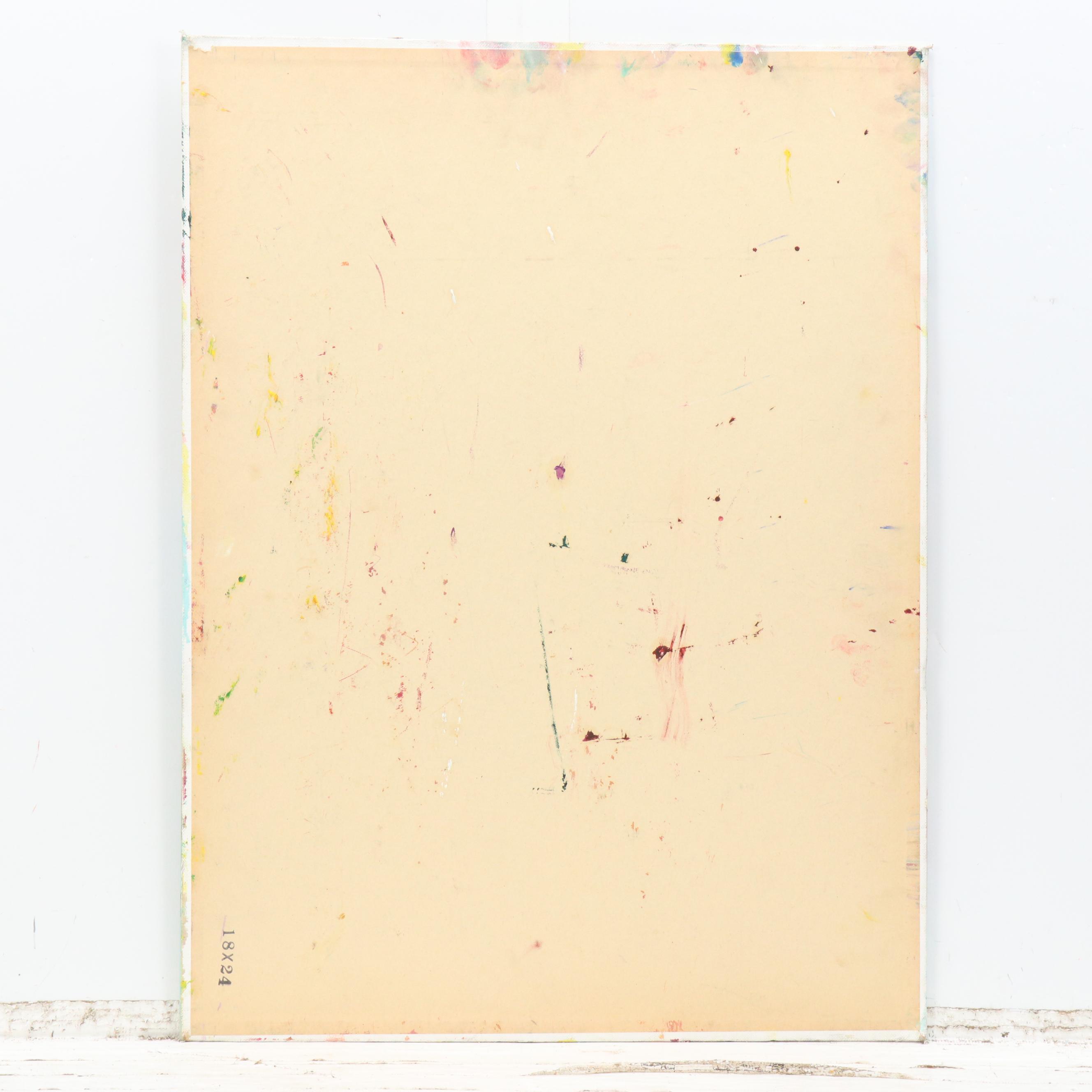 Janice Guttman Stylized Floral Acrylic Painting, 2003