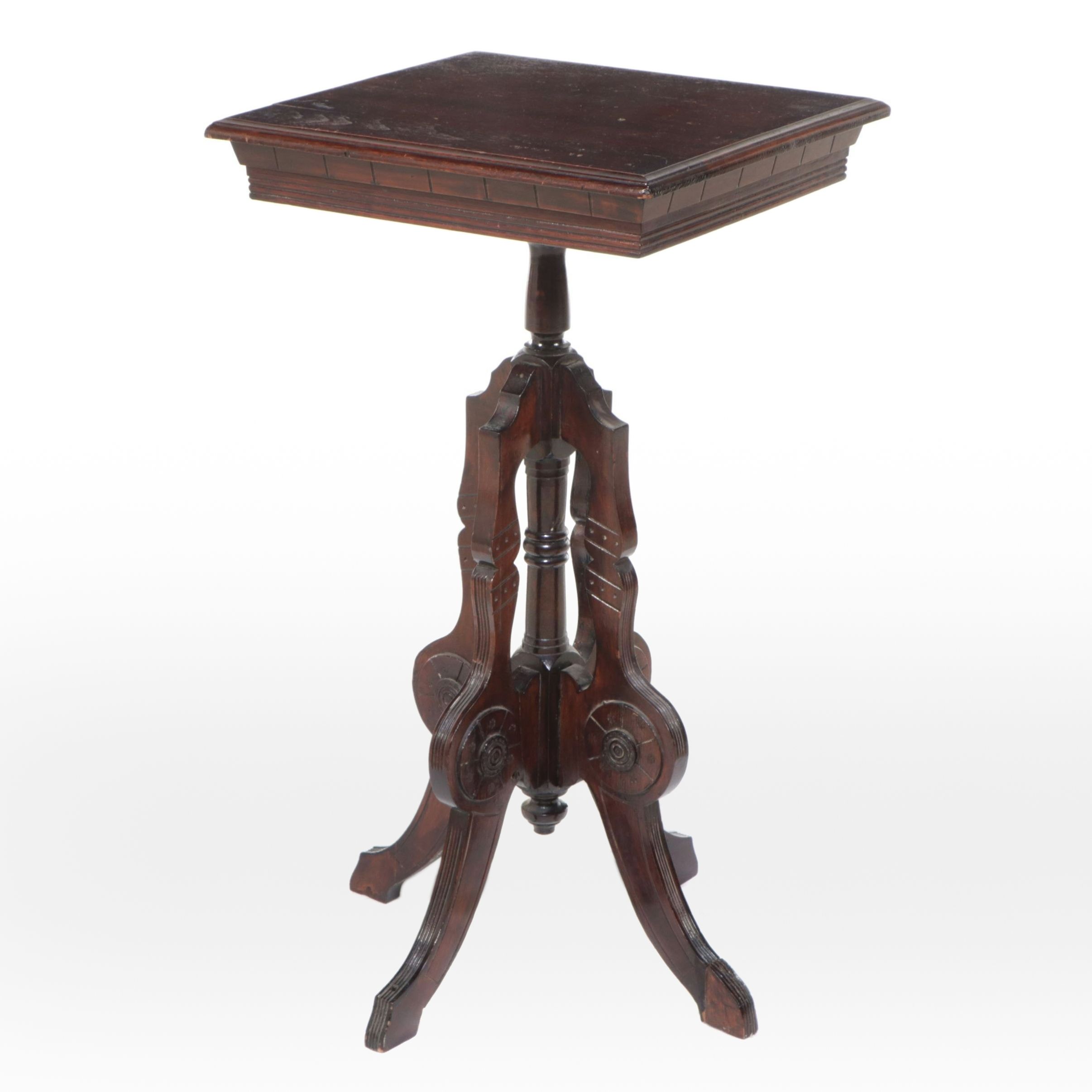 Eastlake Mahogany Finish Side Table