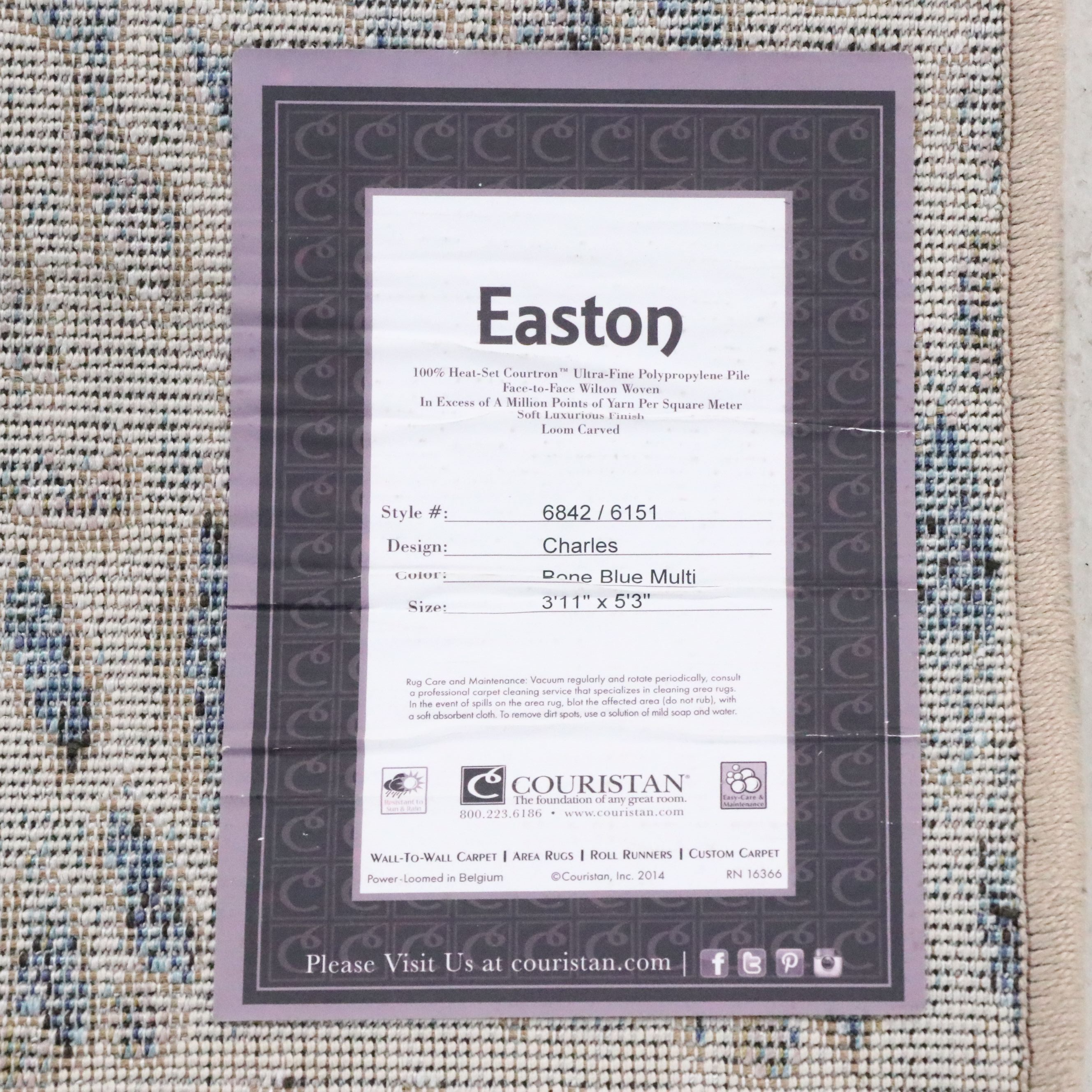 4' x 5'3 Machine Made Couristan Easton "Charles" Area Rug