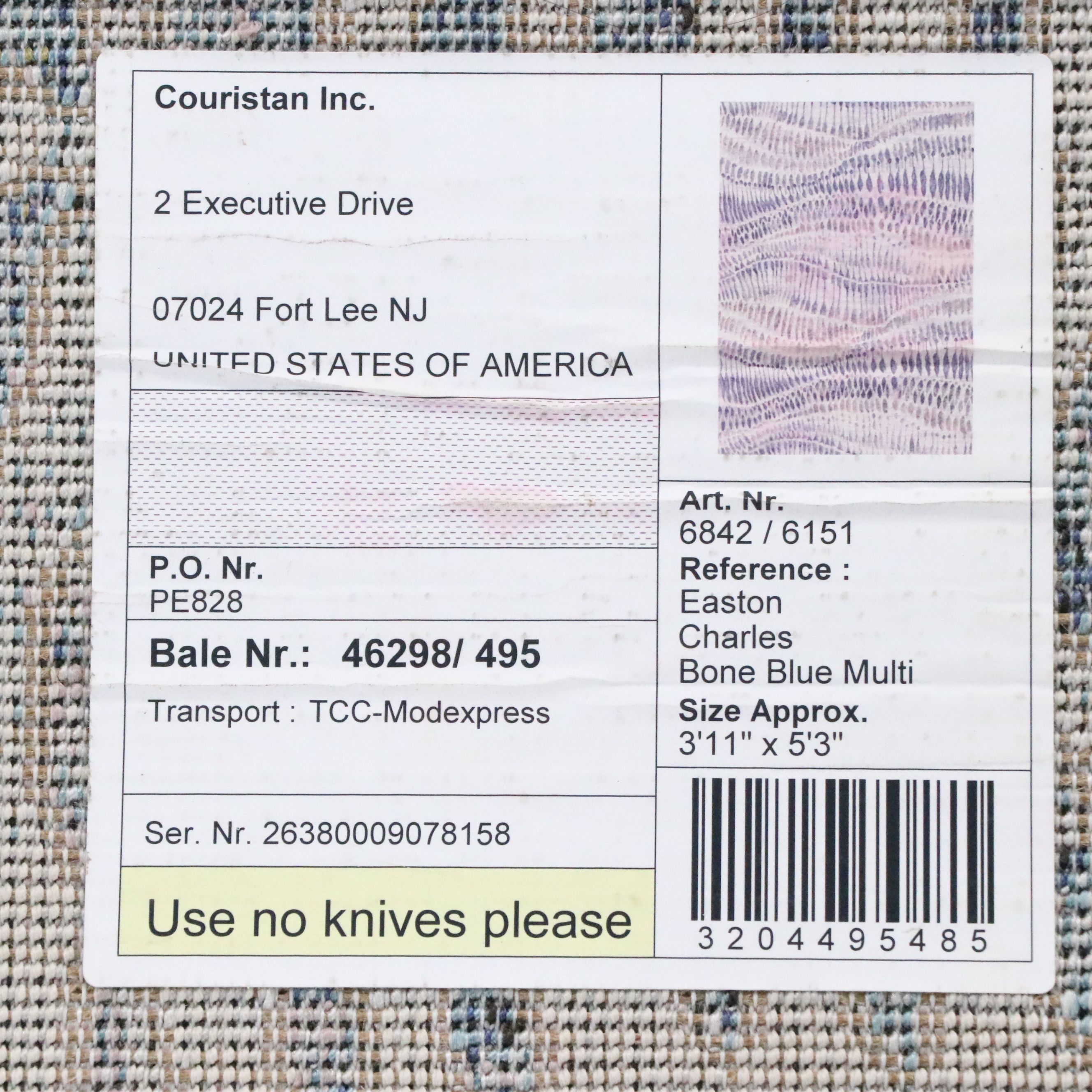 4' x 5'3 Machine Made Couristan Easton "Charles" Area Rug