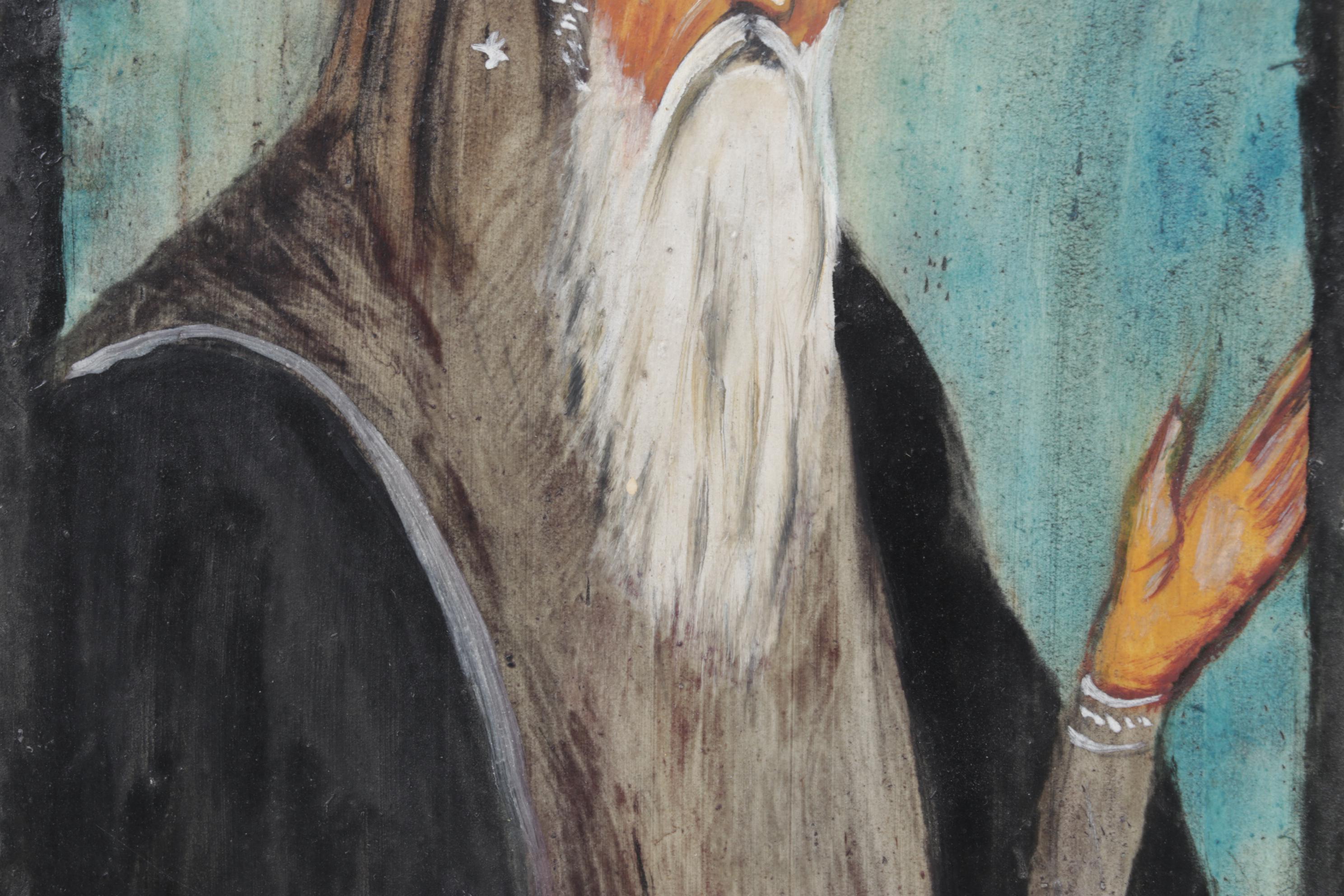 Bulgarian Orthodox Hand-Painted Icon of Saint John of Rila, 19th Century