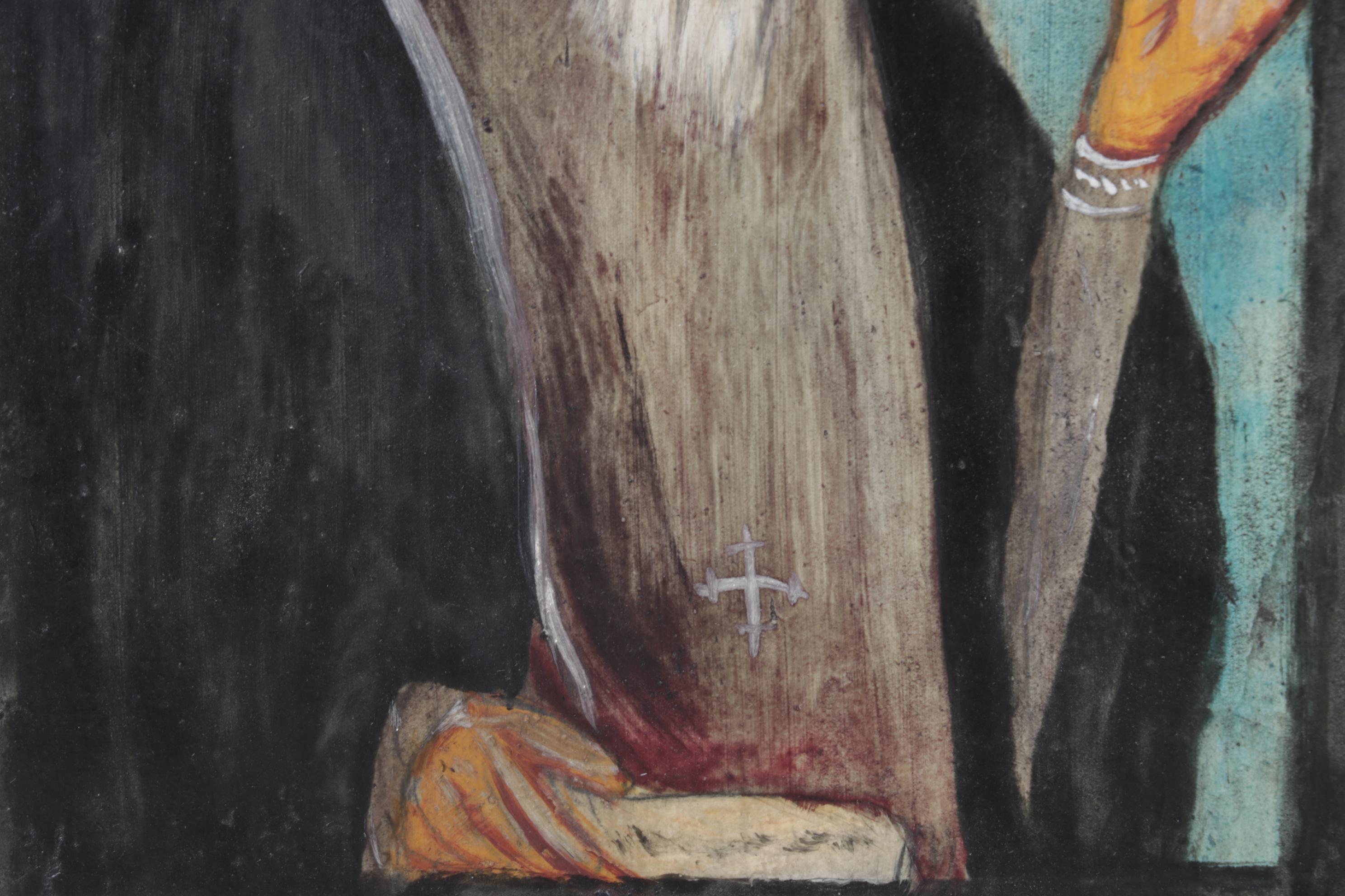 Bulgarian Orthodox Hand-Painted Icon of Saint John of Rila, 19th Century