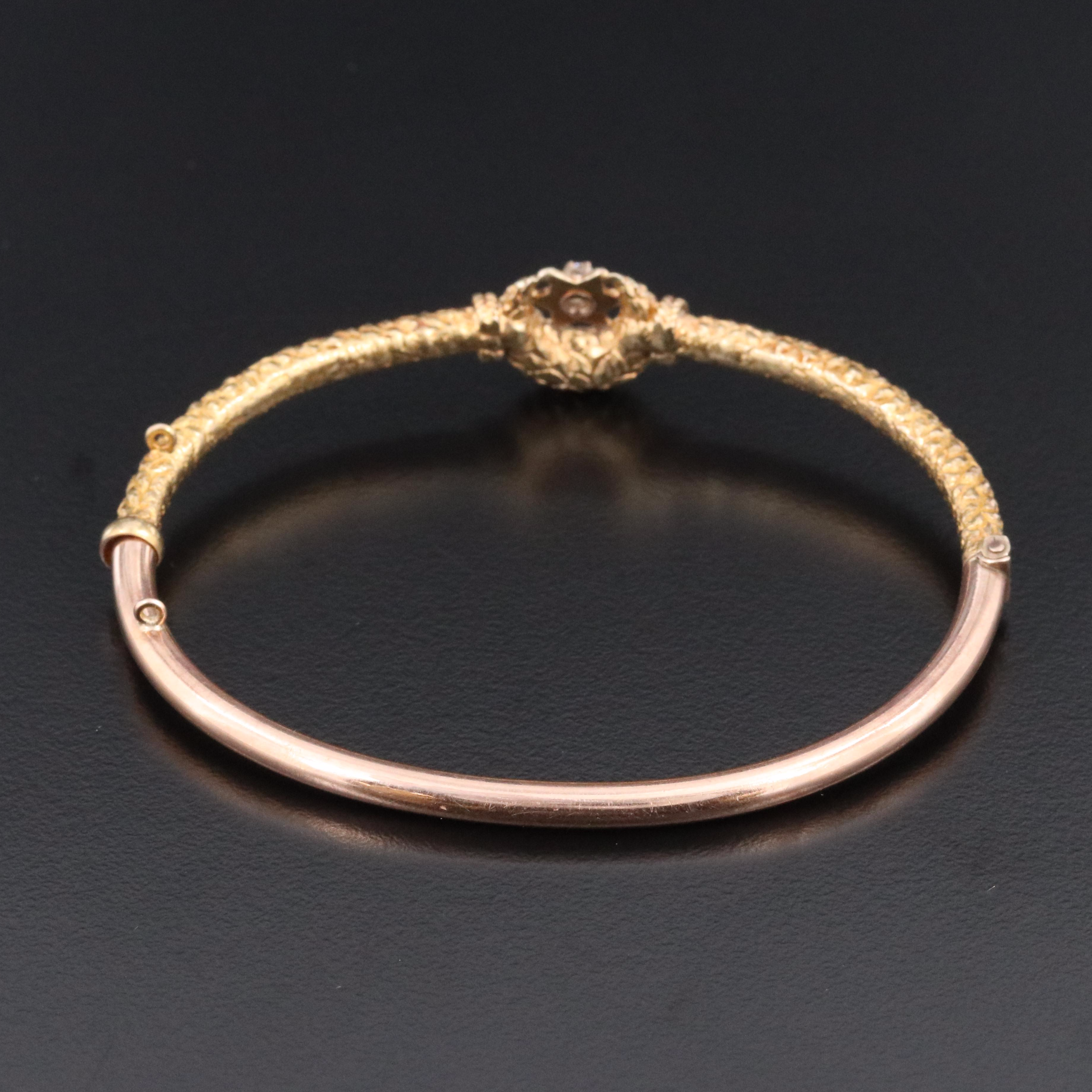 Antique 10K, 14K and Gold-Filled 0.03 CT Diamond Bangle