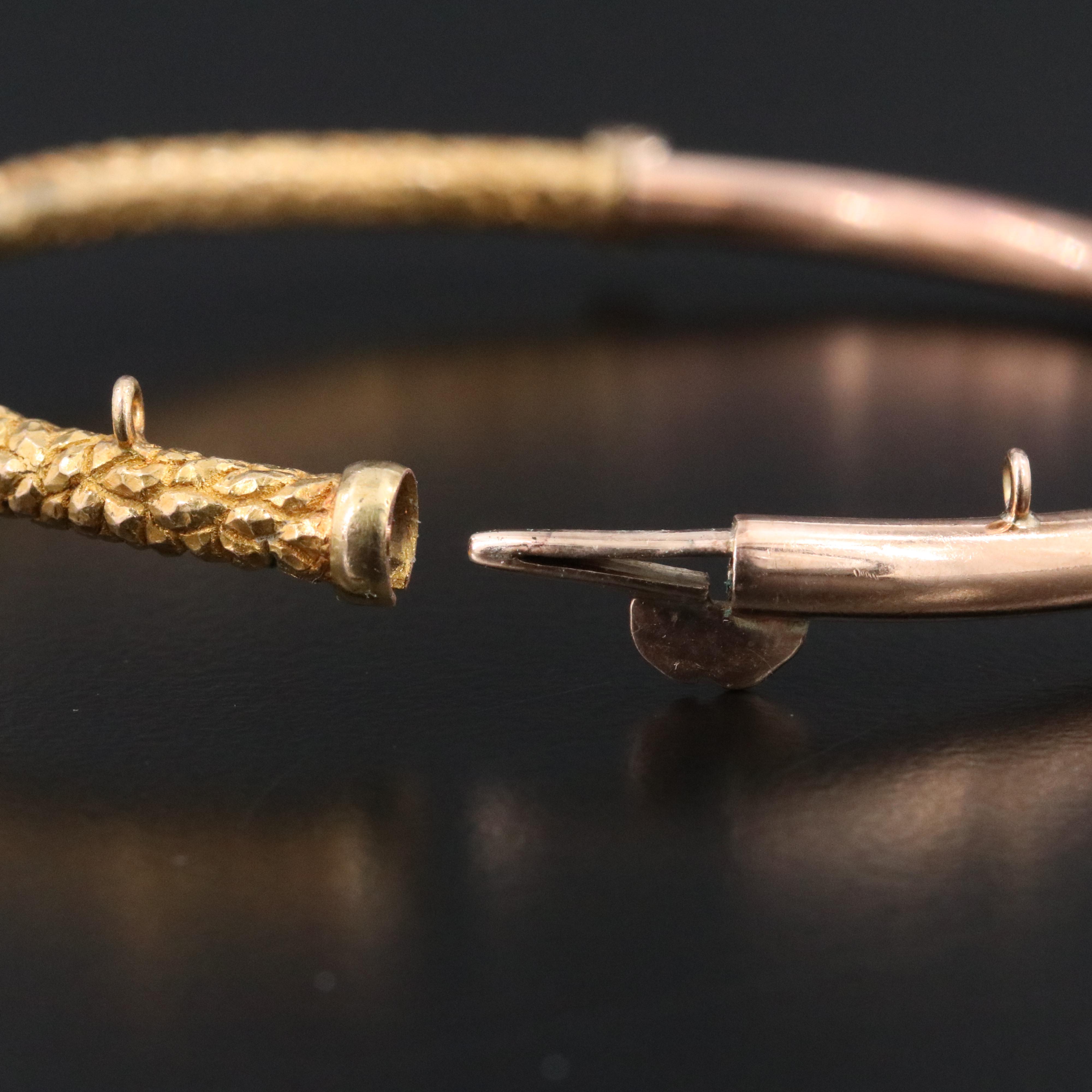 Antique 10K, 14K and Gold-Filled 0.03 CT Diamond Bangle