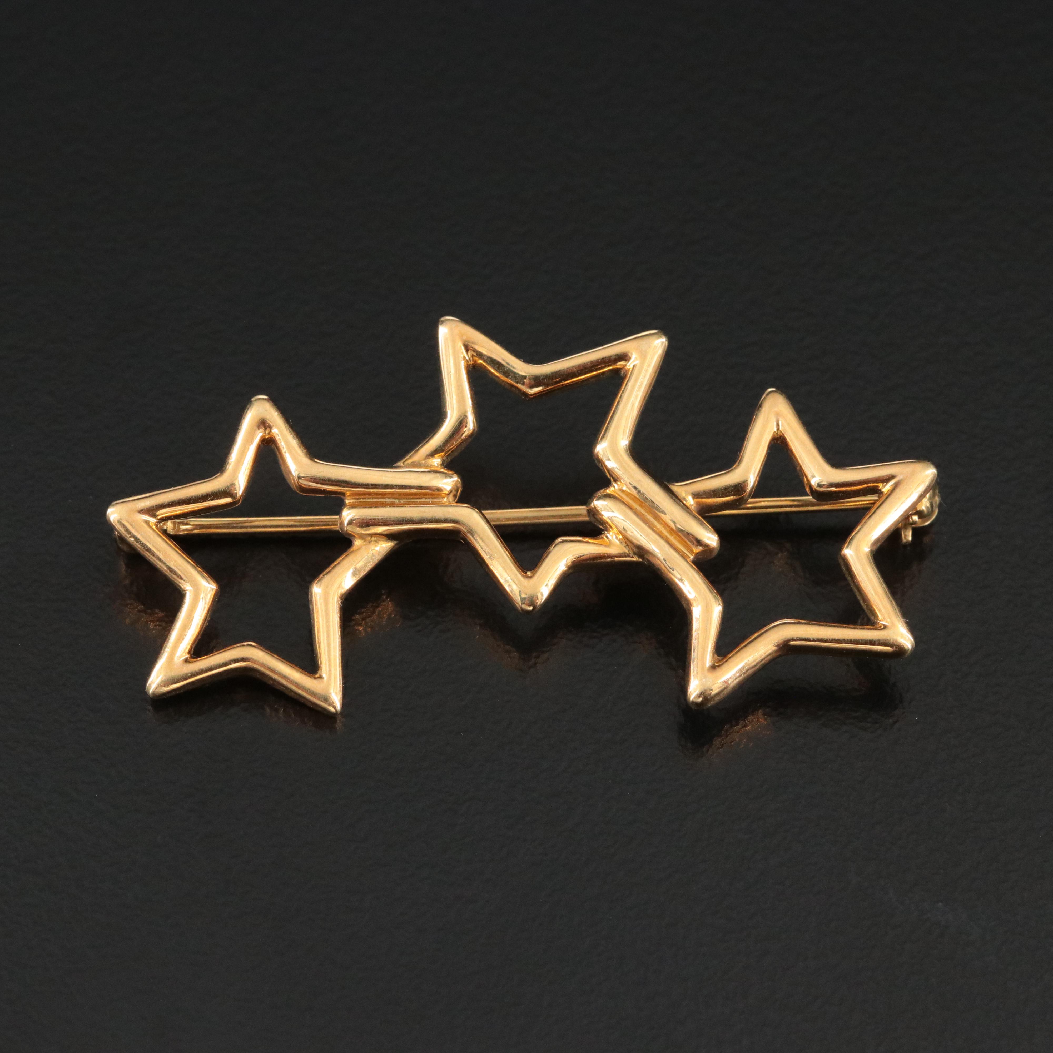 Tiffany & Co. 18K Triple Star Brooch