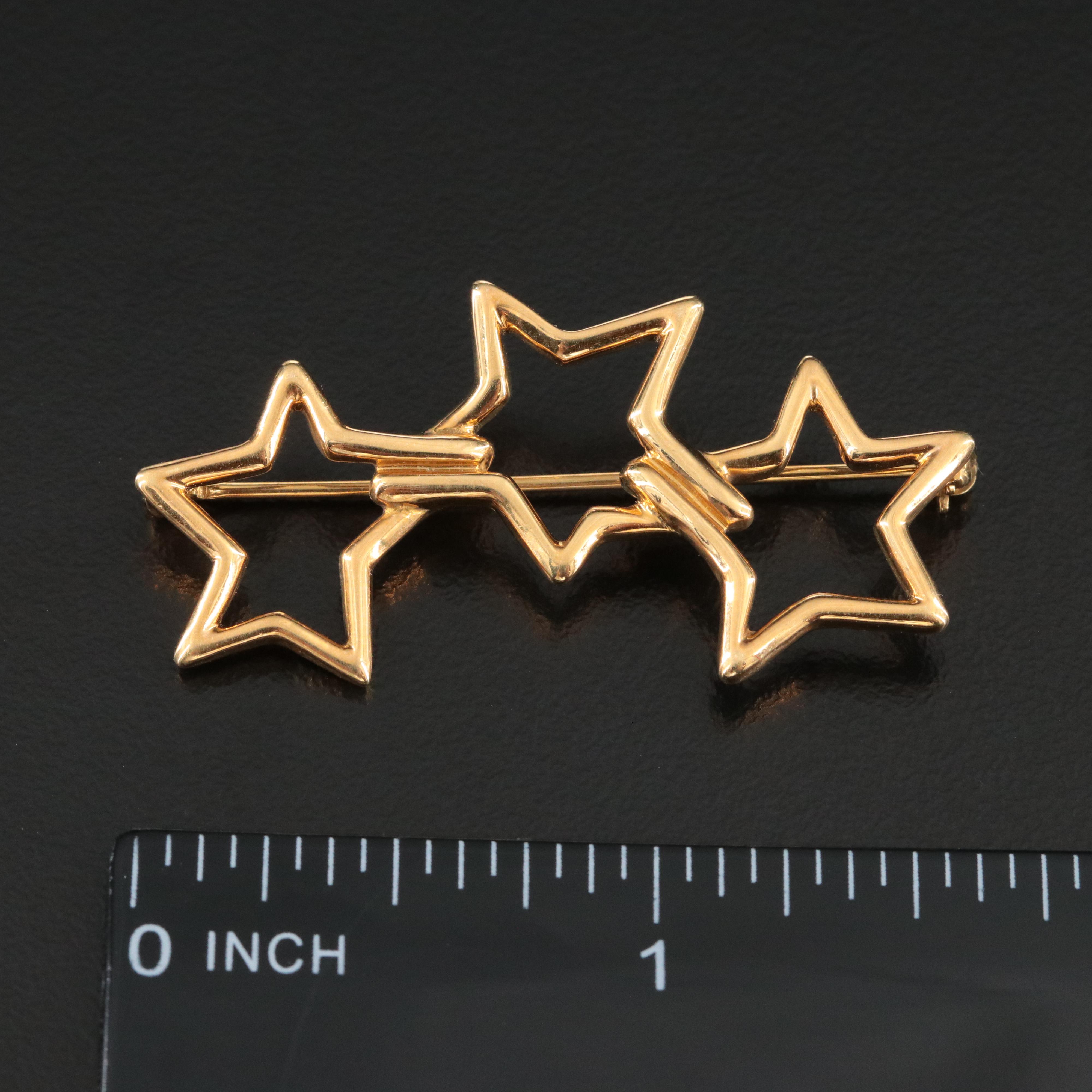 Tiffany & Co. 18K Triple Star Brooch