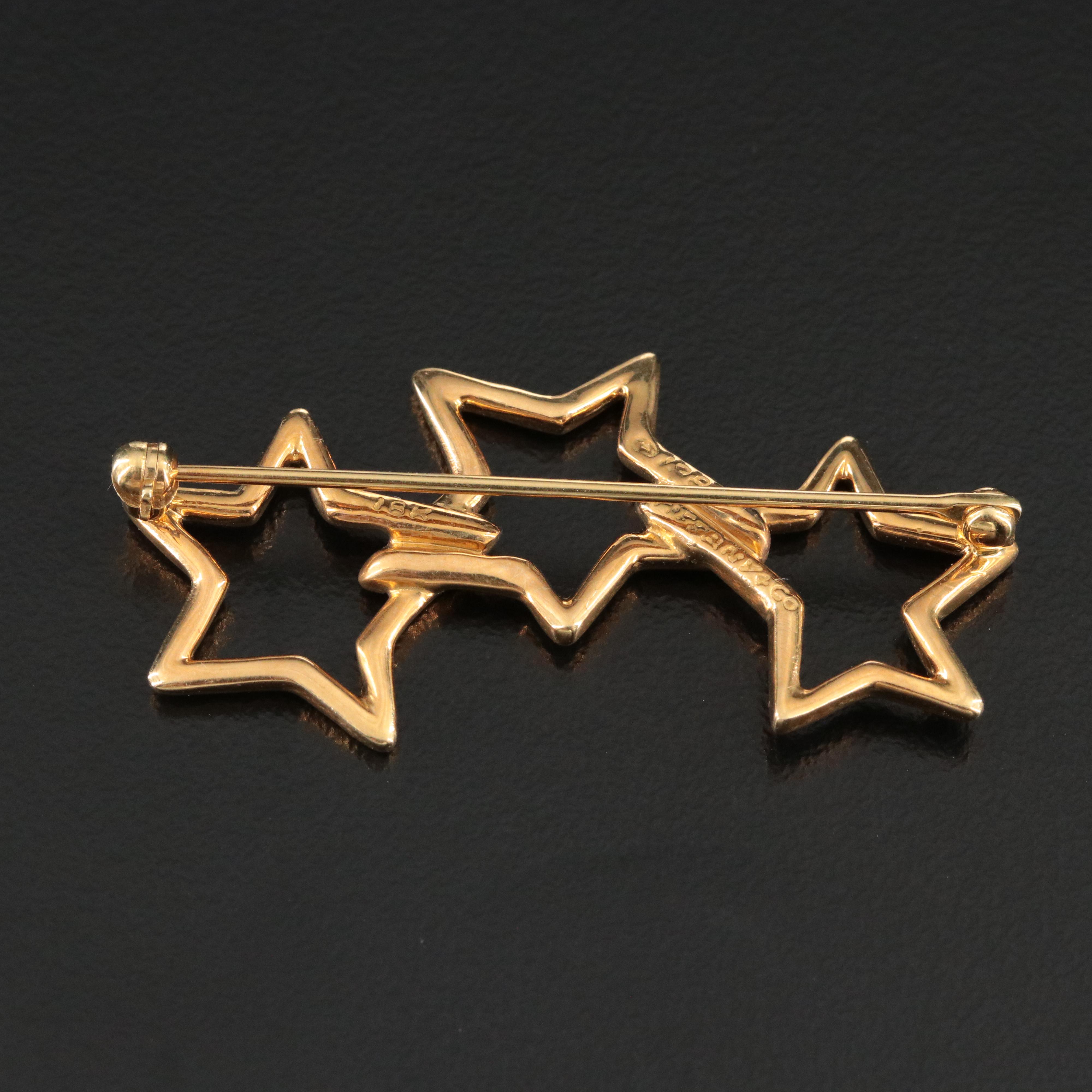 Tiffany & Co. 18K Triple Star Brooch