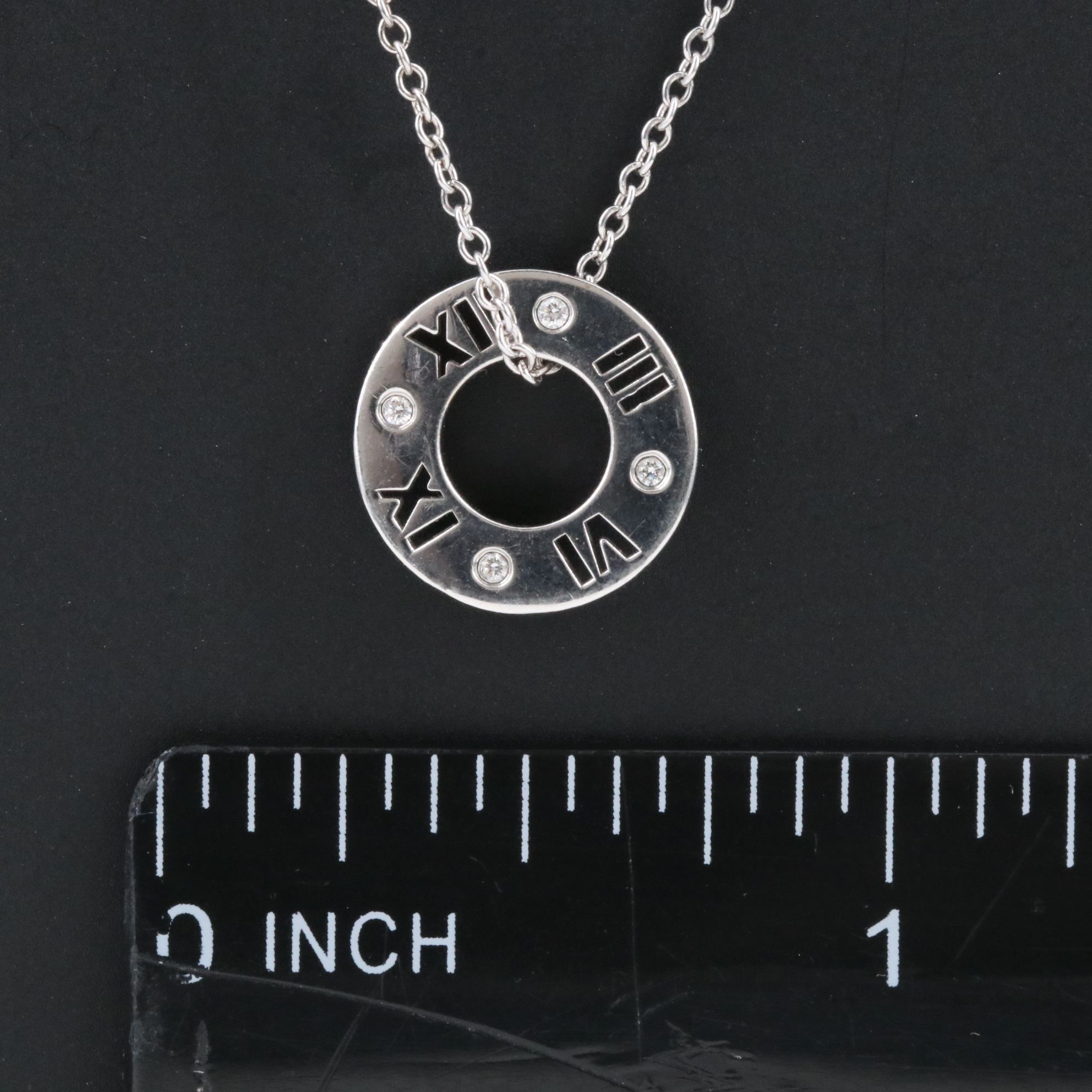 Tiffany & Co. Atlas 18K Diamond Pierced Pendant Necklace