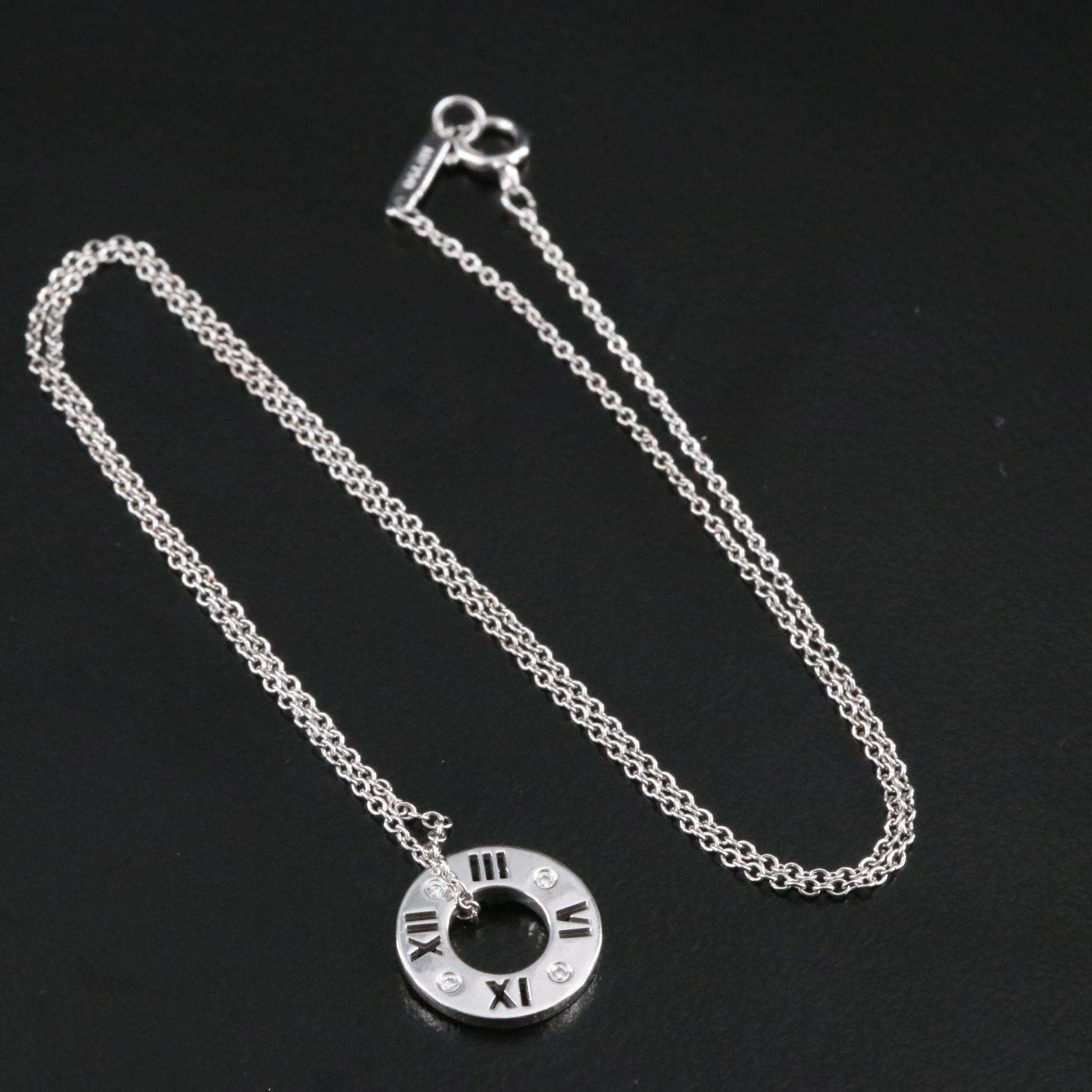 Tiffany & Co. Atlas 18K Diamond Pierced Pendant Necklace