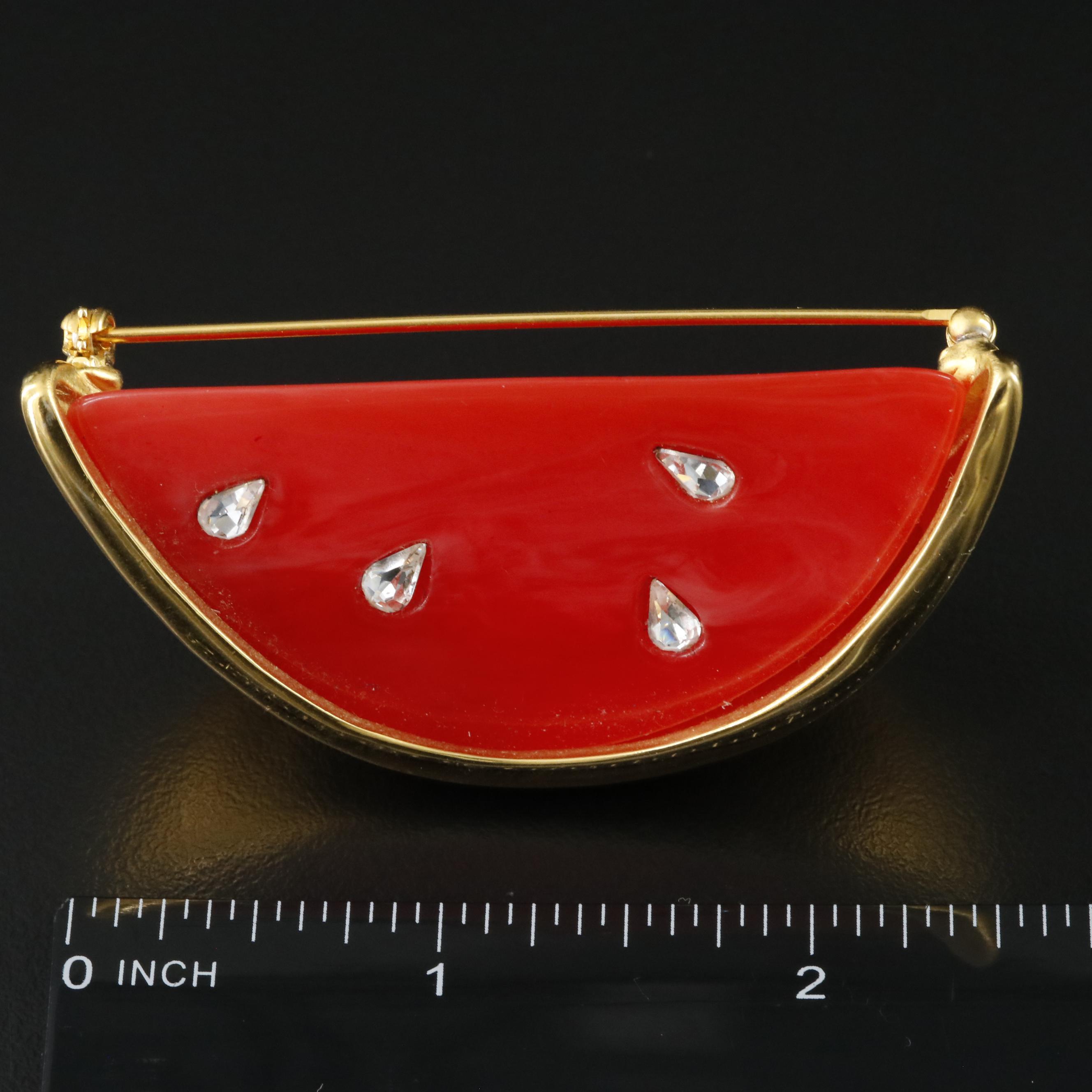 Givenchy Watermelon Brooch with Rhinestone Details