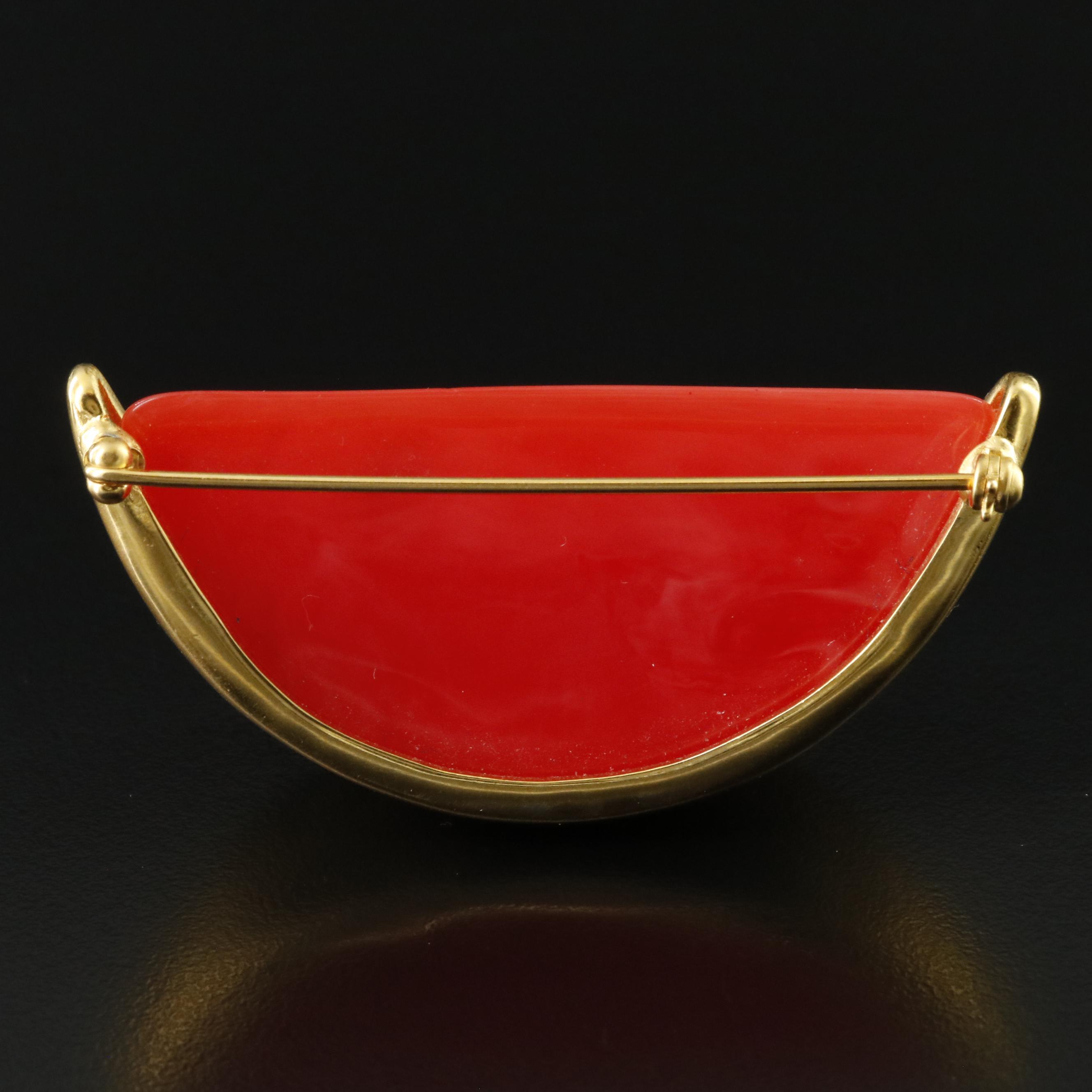 Givenchy Watermelon Brooch with Rhinestone Details