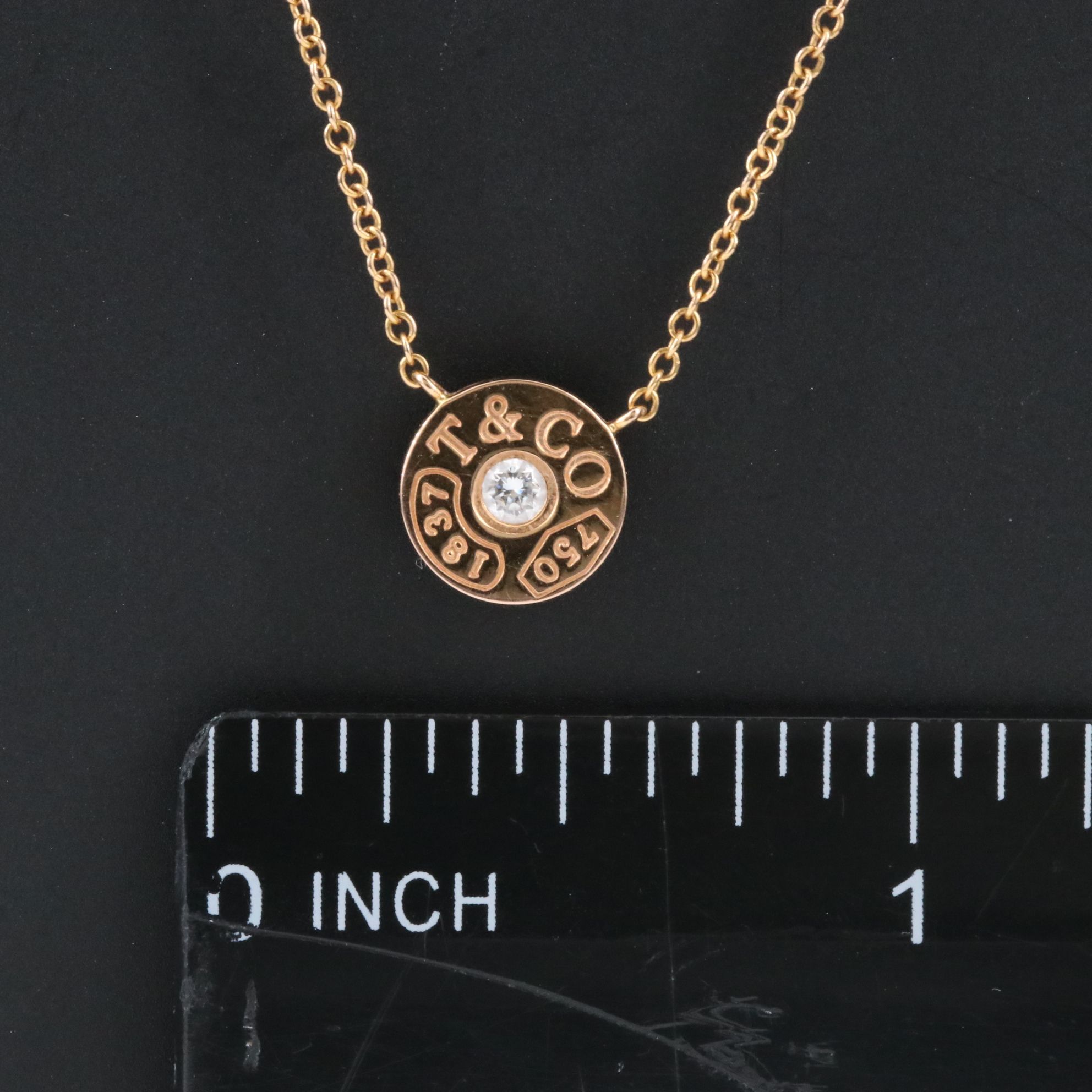 Tiffany & Co. 18K Rose Gold and Diamond Circle Necklace
