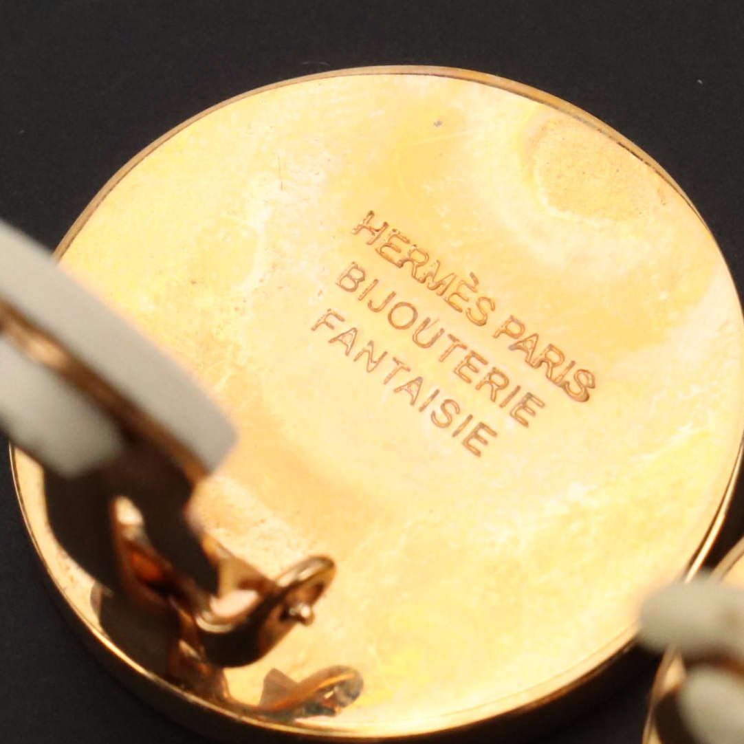 Hermès Corozo Nut Etched Figural Horse Clip Earrings