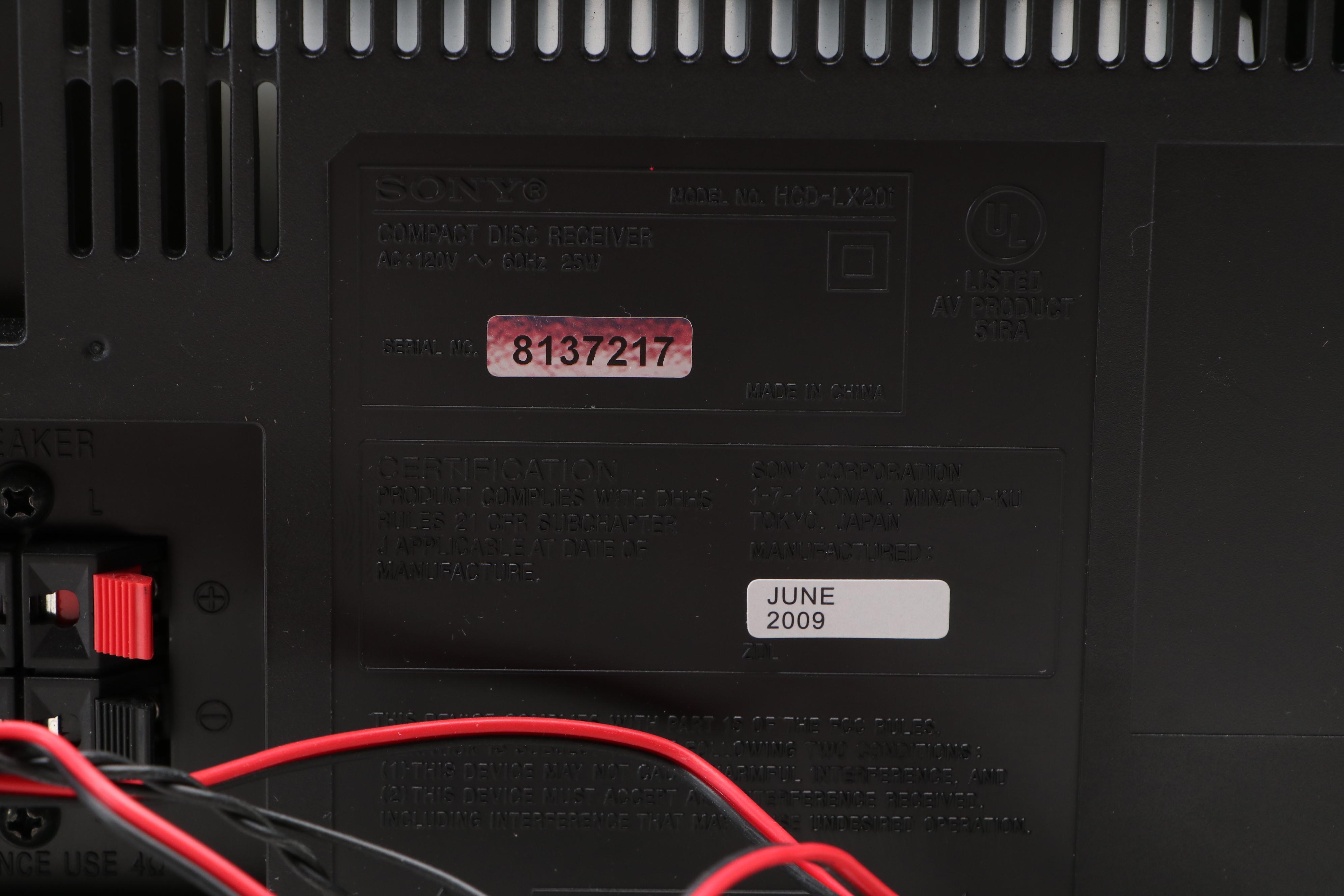 Sony SS-CLX20 Speaker System