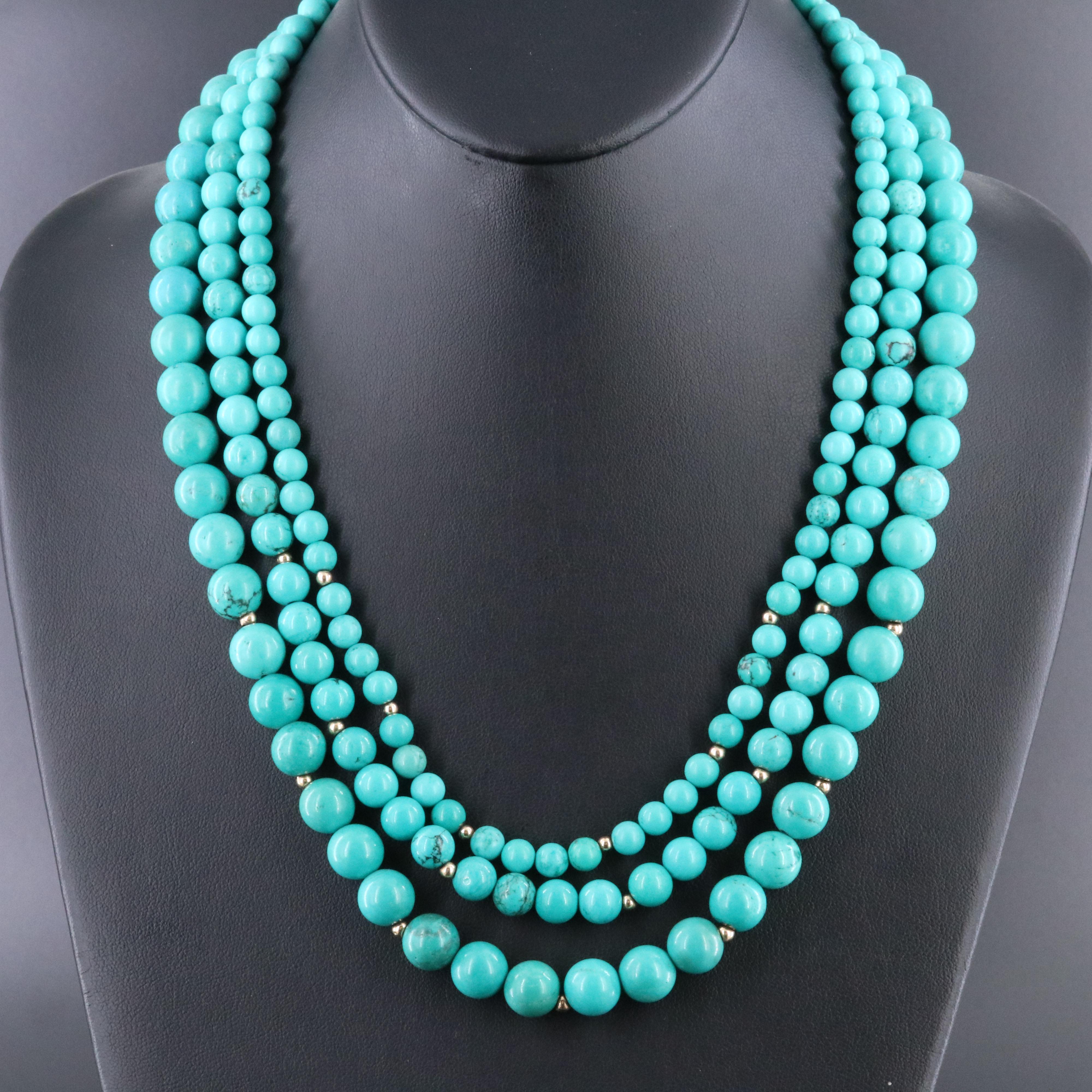 Magnesite Triple-Strand Necklace
