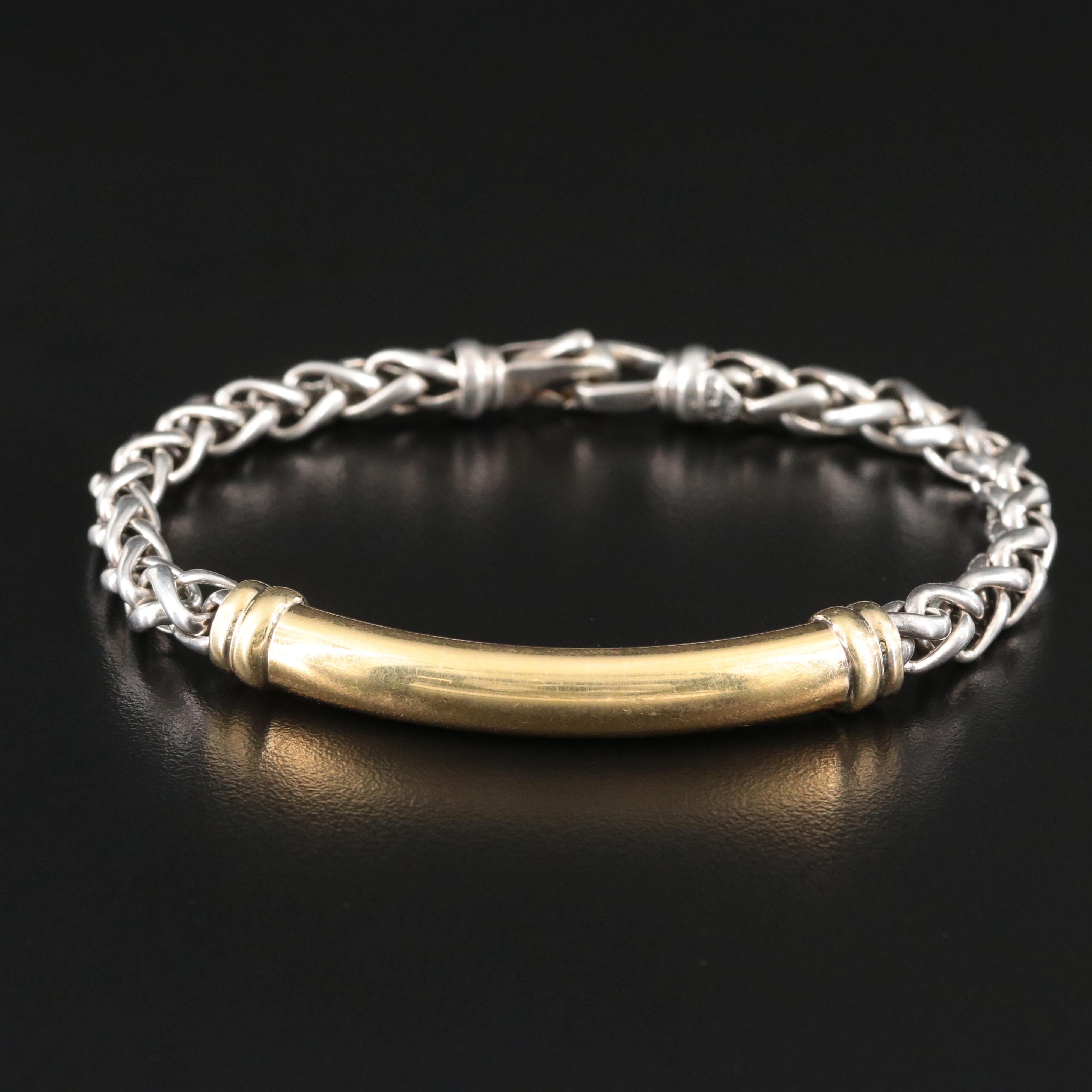 David Yurman Metro Sterling and 18K Bracelet