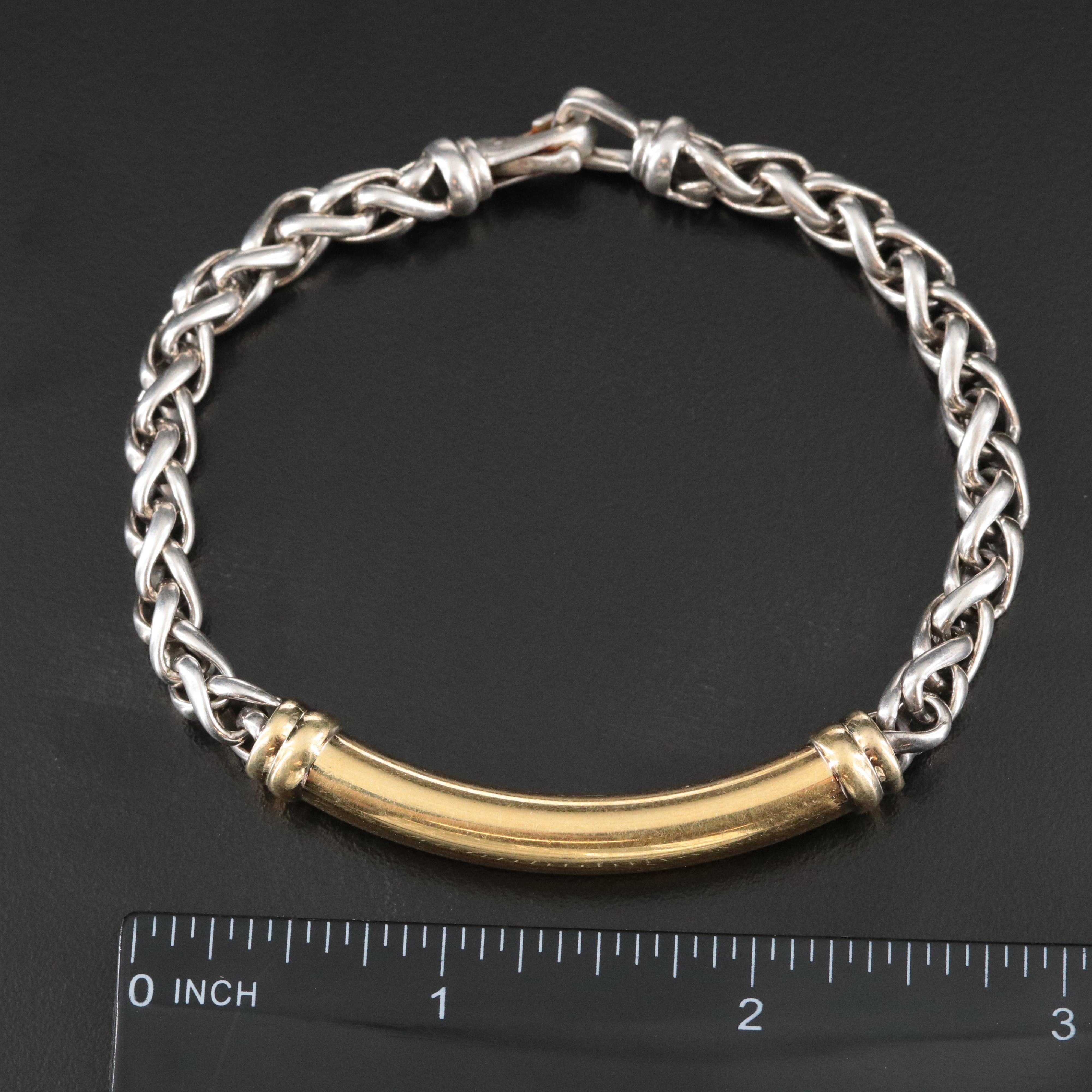 David Yurman Metro Sterling and 18K Bracelet