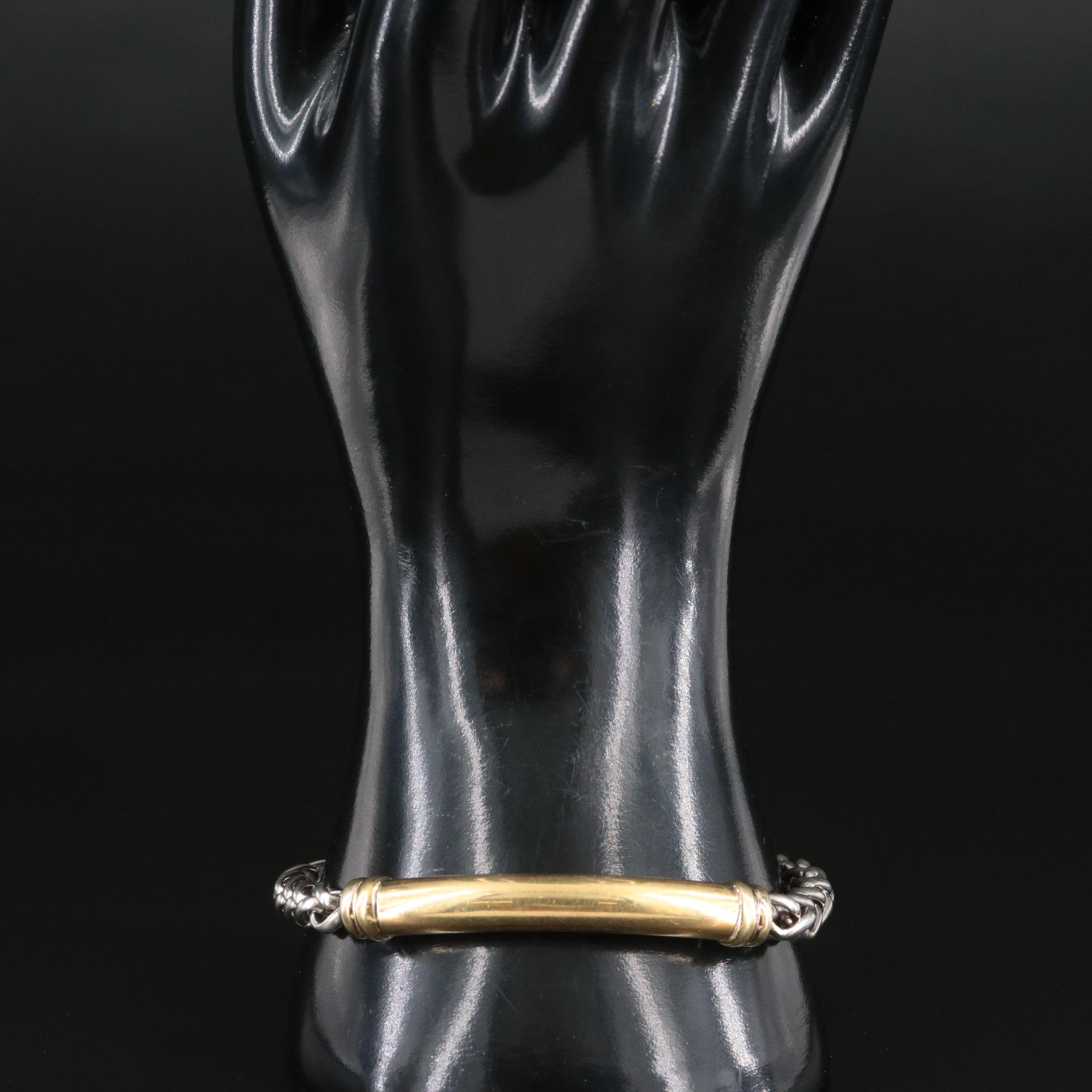 David Yurman Metro Sterling and 18K Bracelet