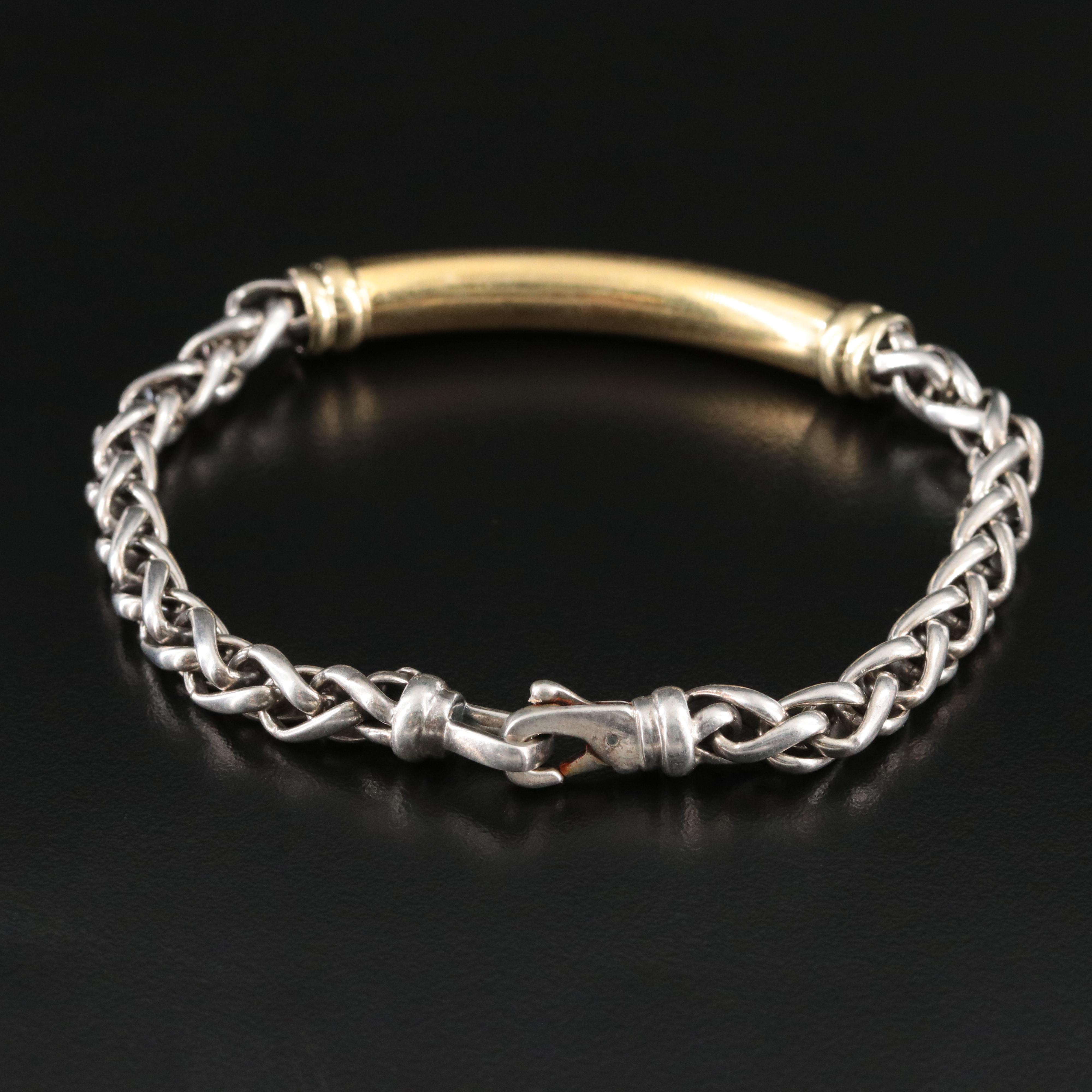 David Yurman Metro Sterling and 18K Bracelet