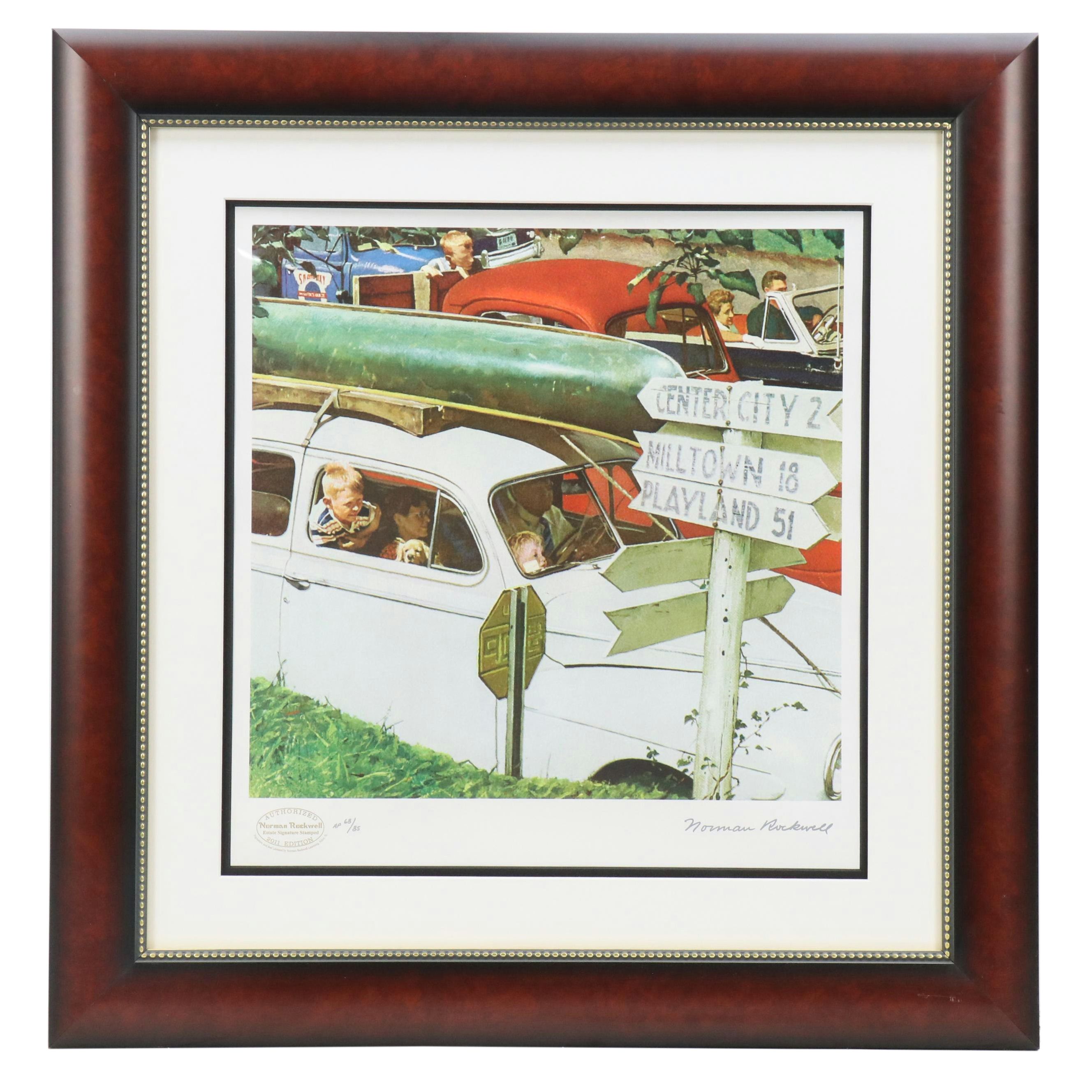 Estate of Norman Rockwell Seriolithograph "Crossroads on Sunday"