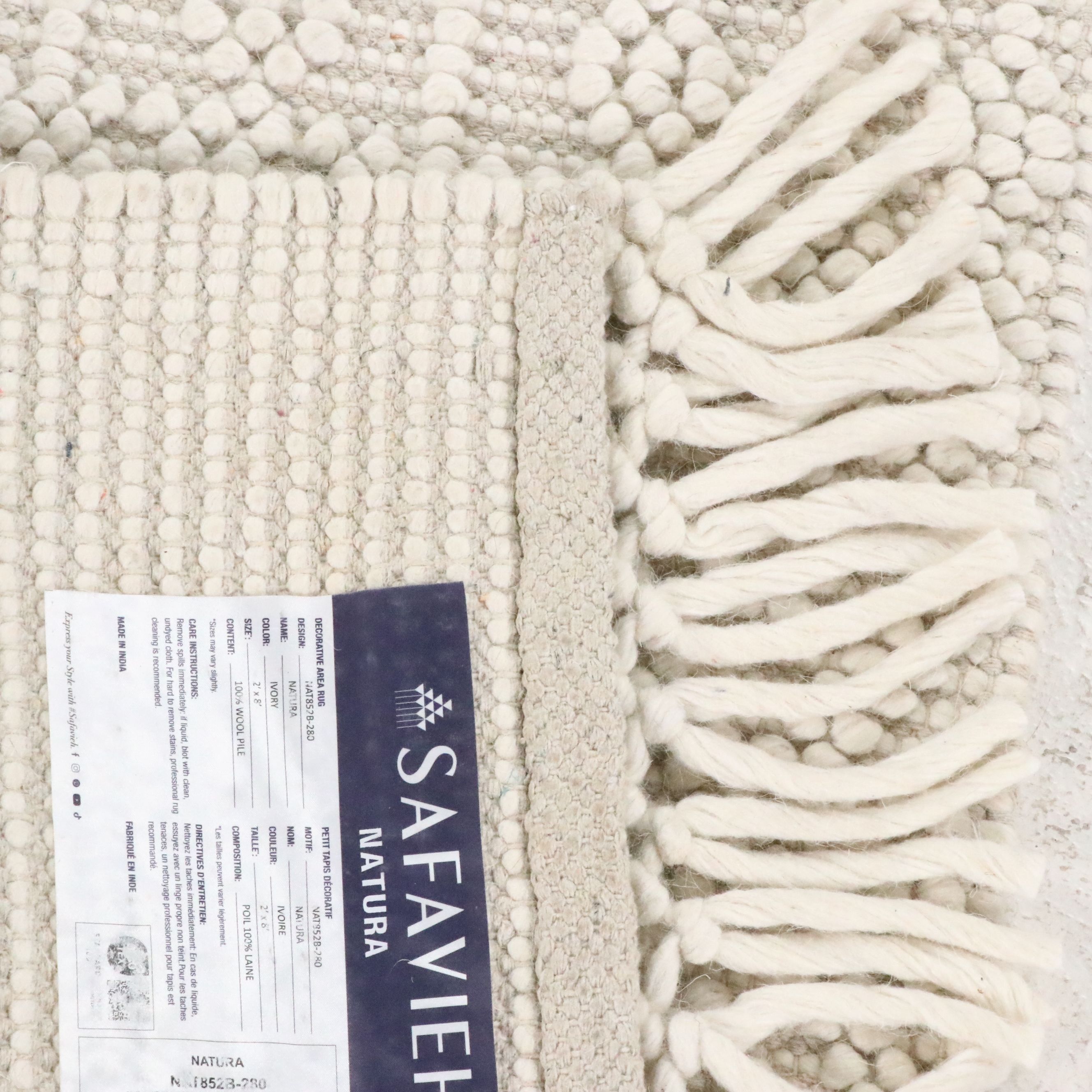 2' x 8'6 Hand-Knotted Safavieh "Natura" Carpet Runner