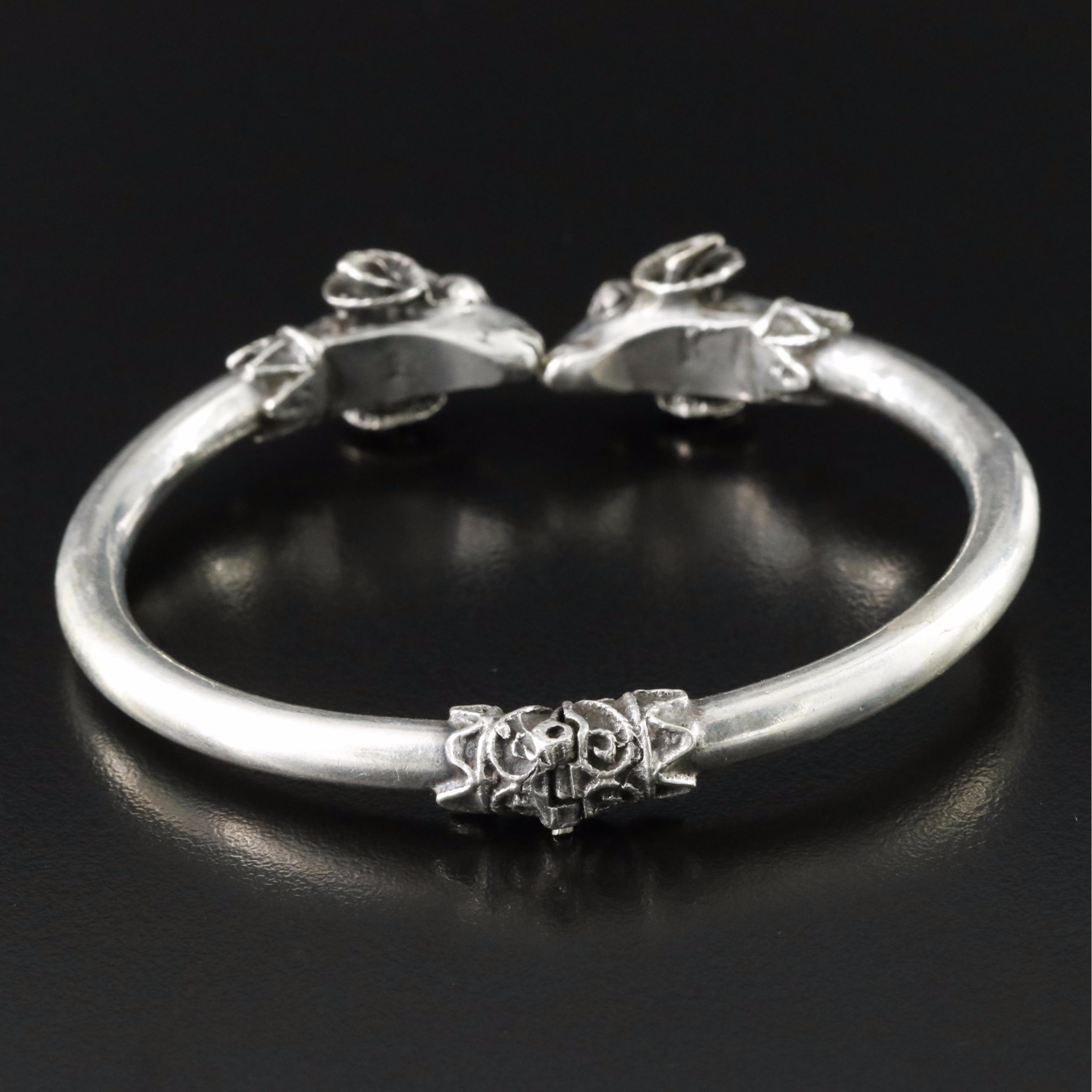 Sterling Rams Head Cuff