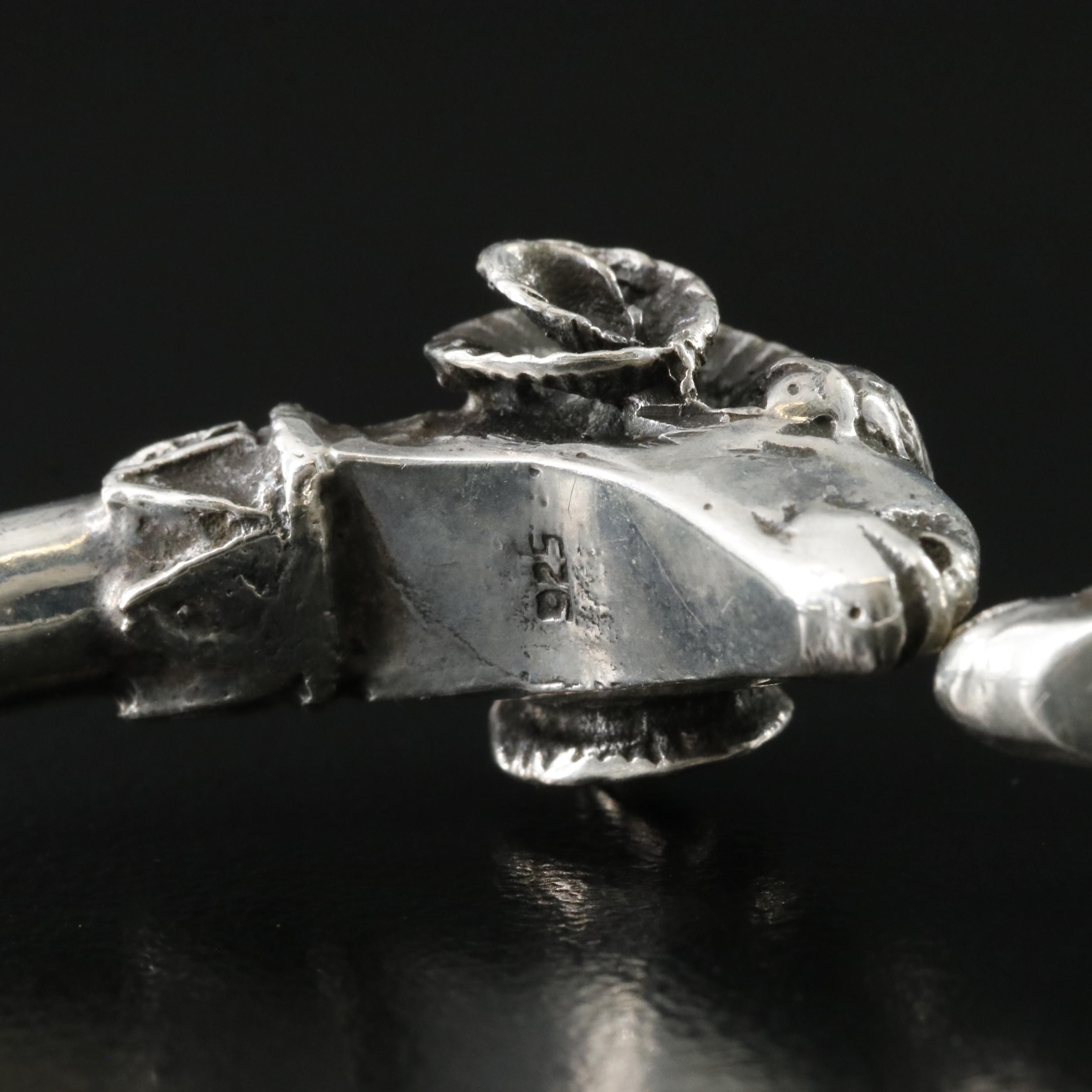 Sterling Rams Head Cuff