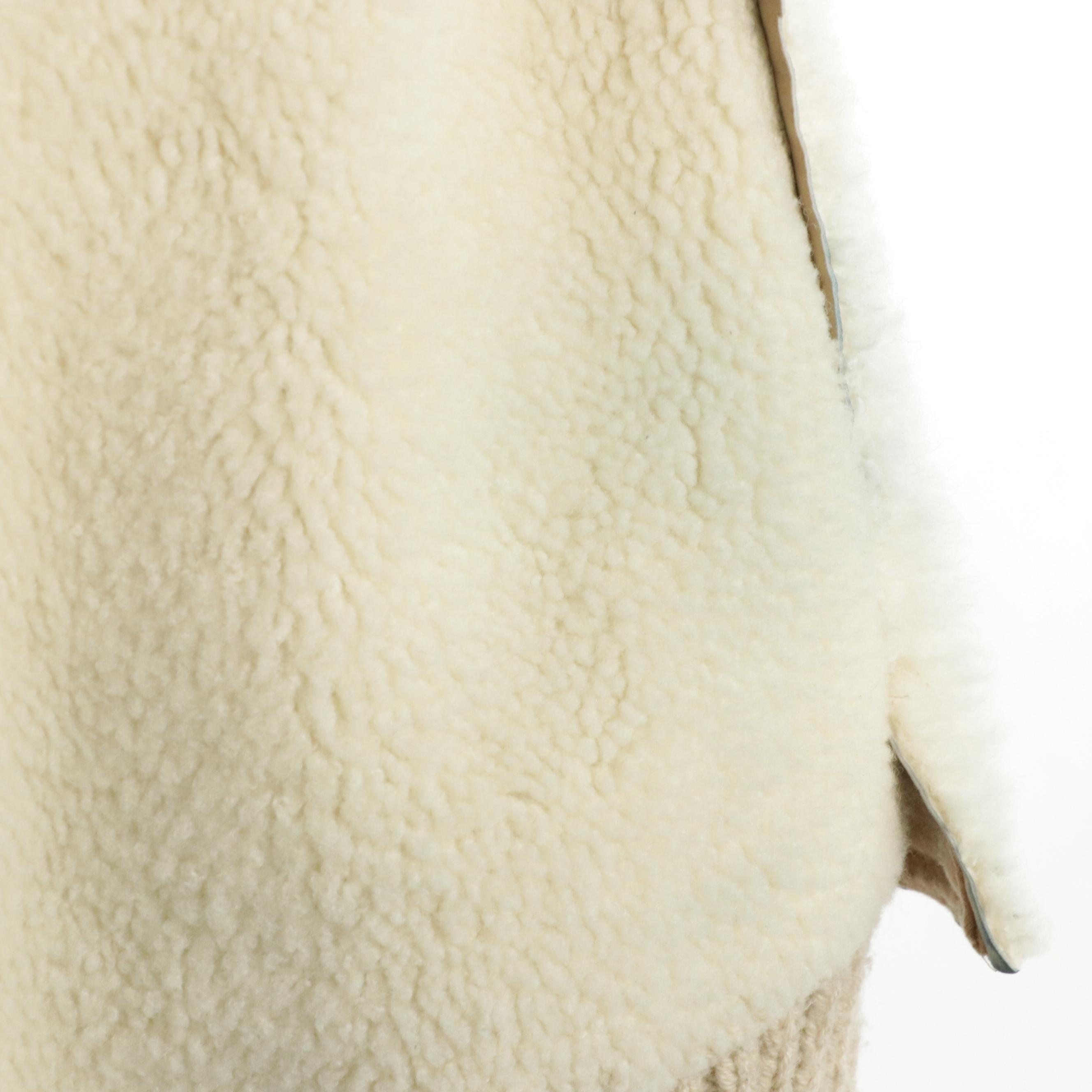 Nigel Preston & Knight Shearling Lambskin Coat with Chunky Knit Trimming