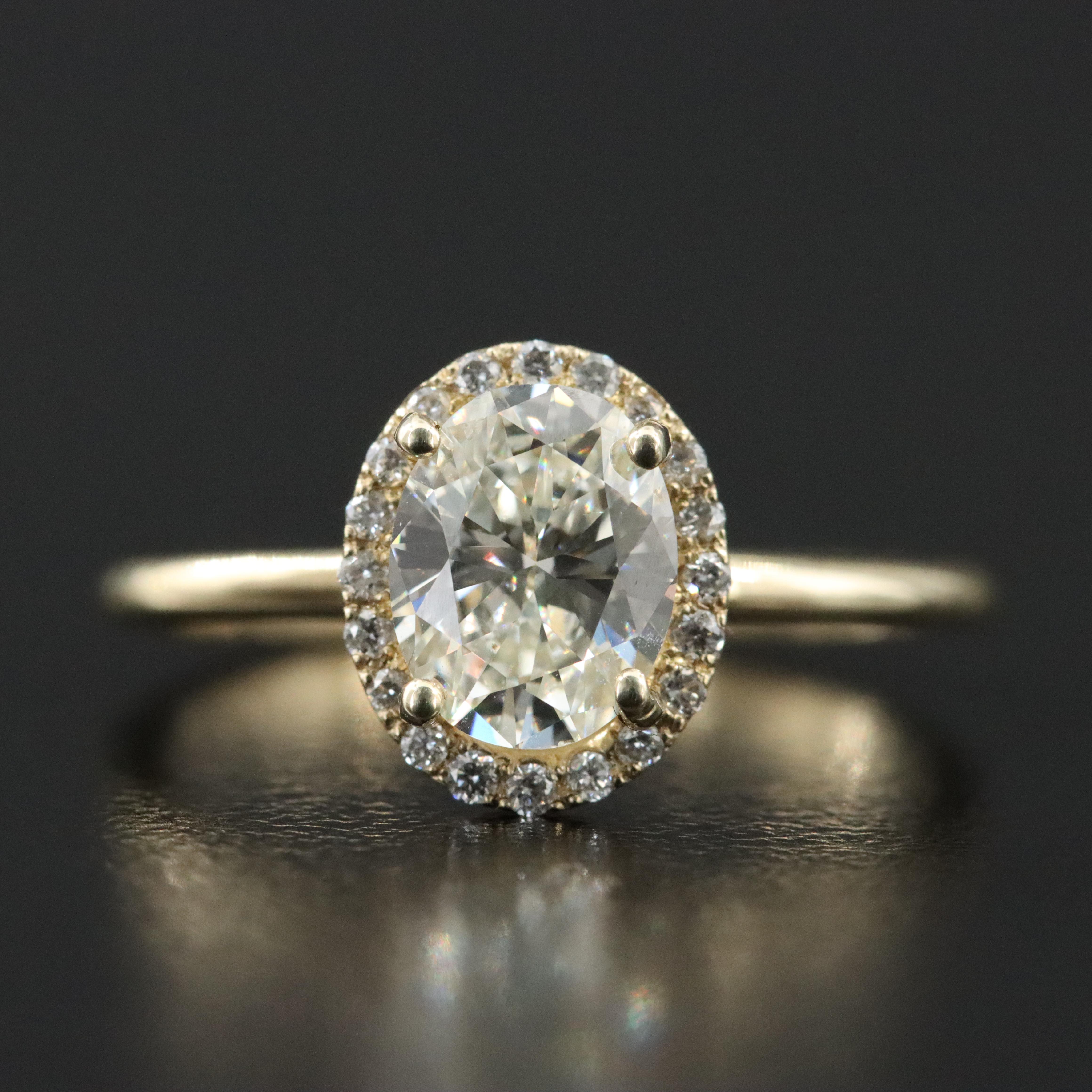 10K 0.89 CTW Diamond Halo Ring