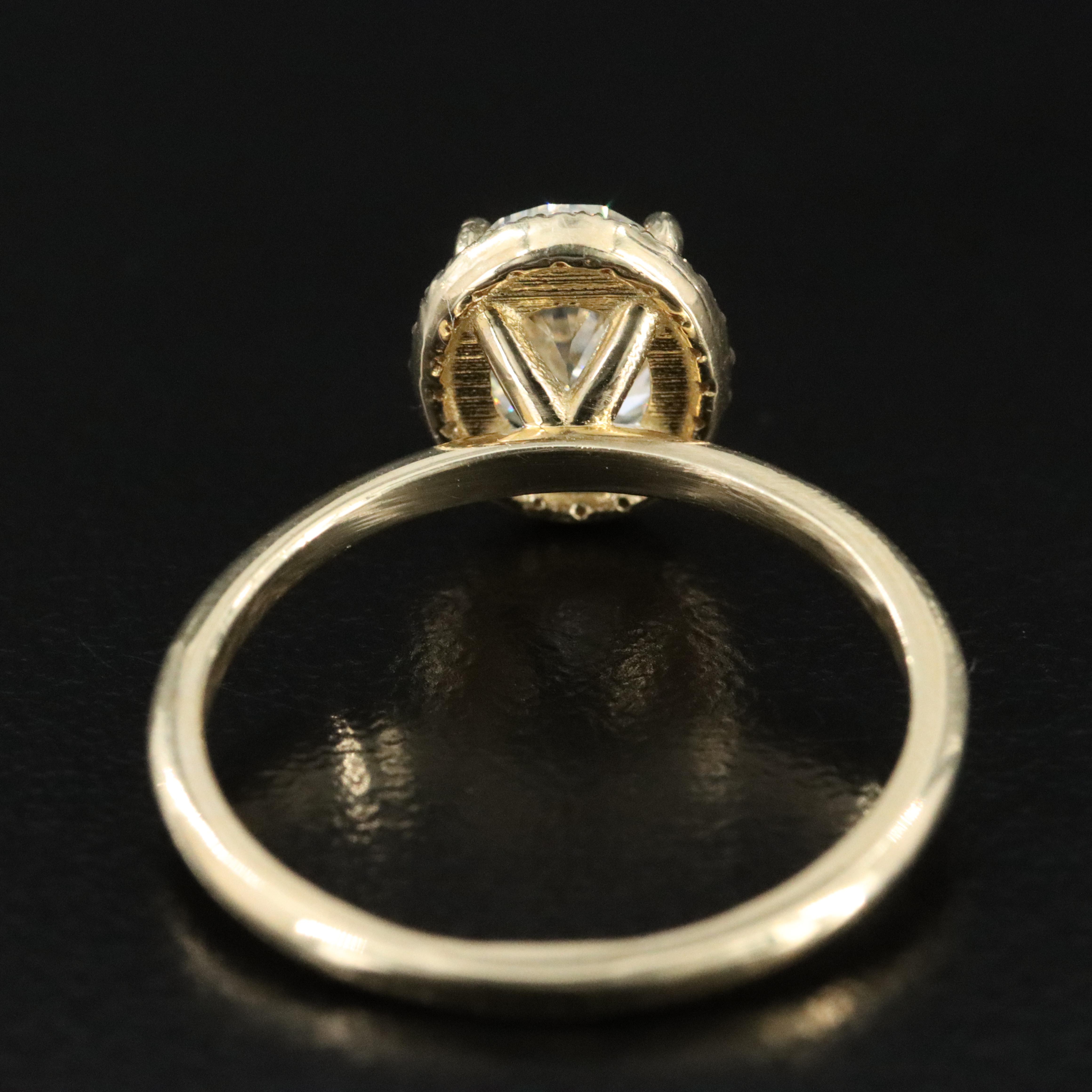 10K 0.89 CTW Diamond Halo Ring