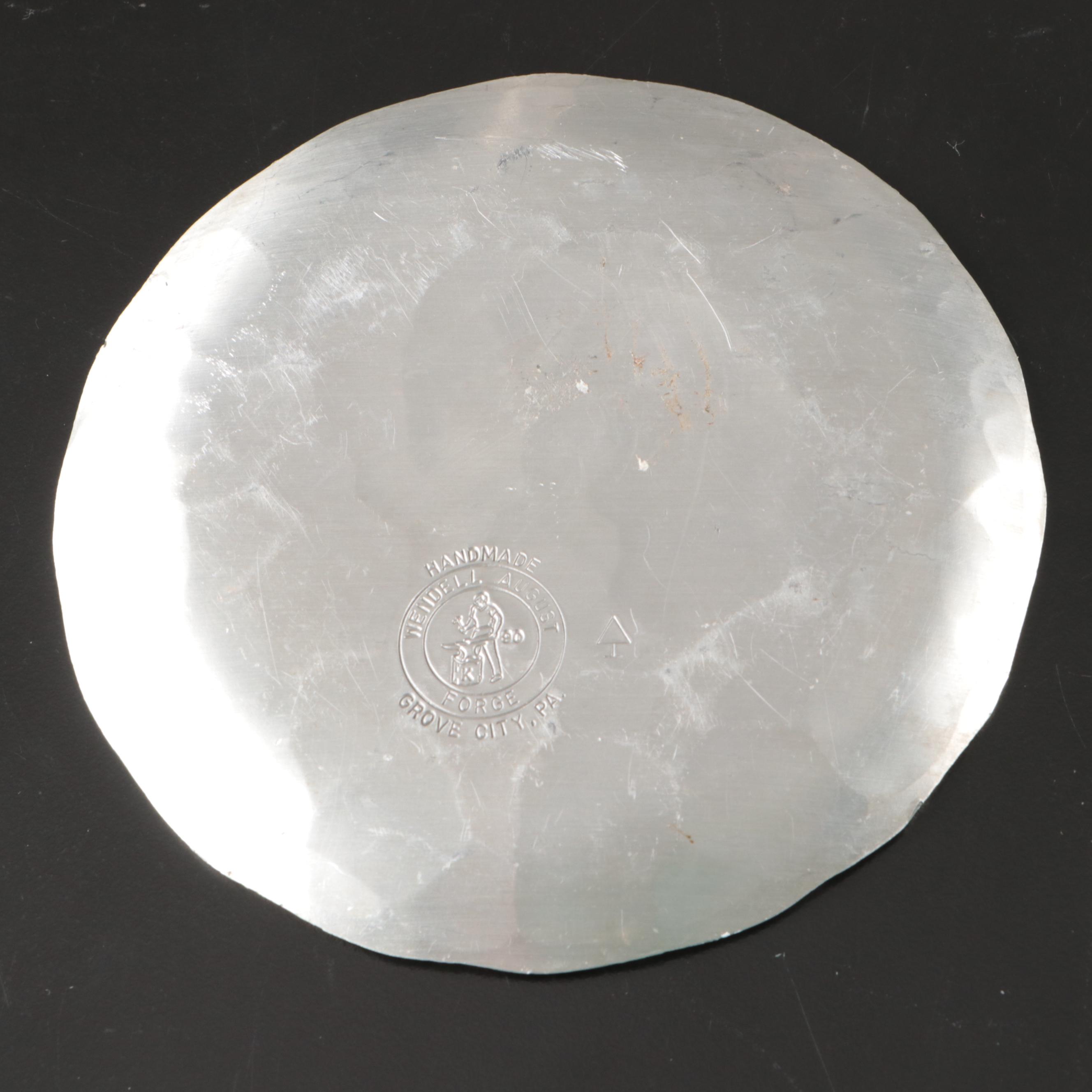 Wendell August Hammered Pewter Plate with More Metal Office Accessories