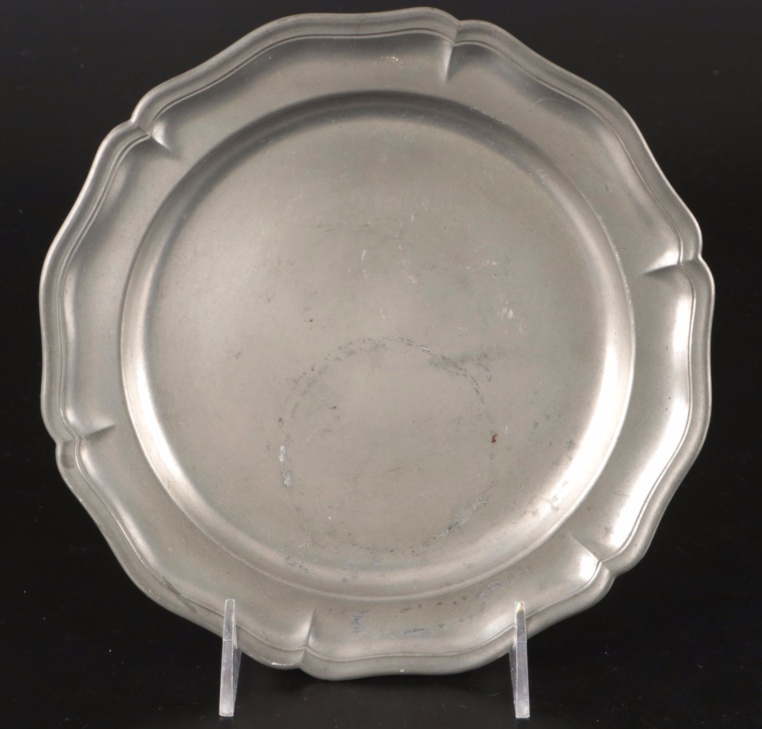 Wendell August Hammered Pewter Plate with More Metal Office Accessories