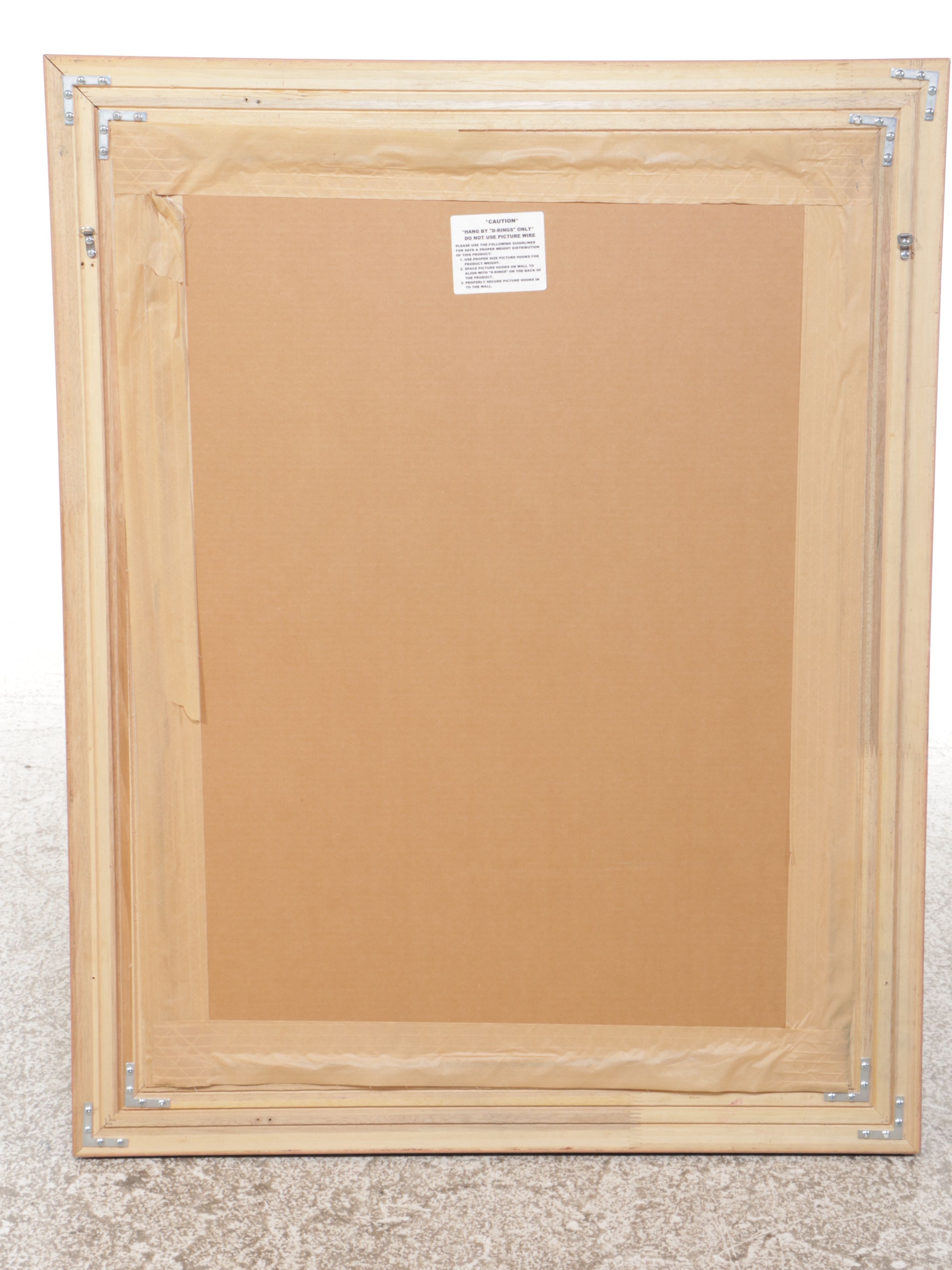 Blue Painted Wood Framed Wall Mirror