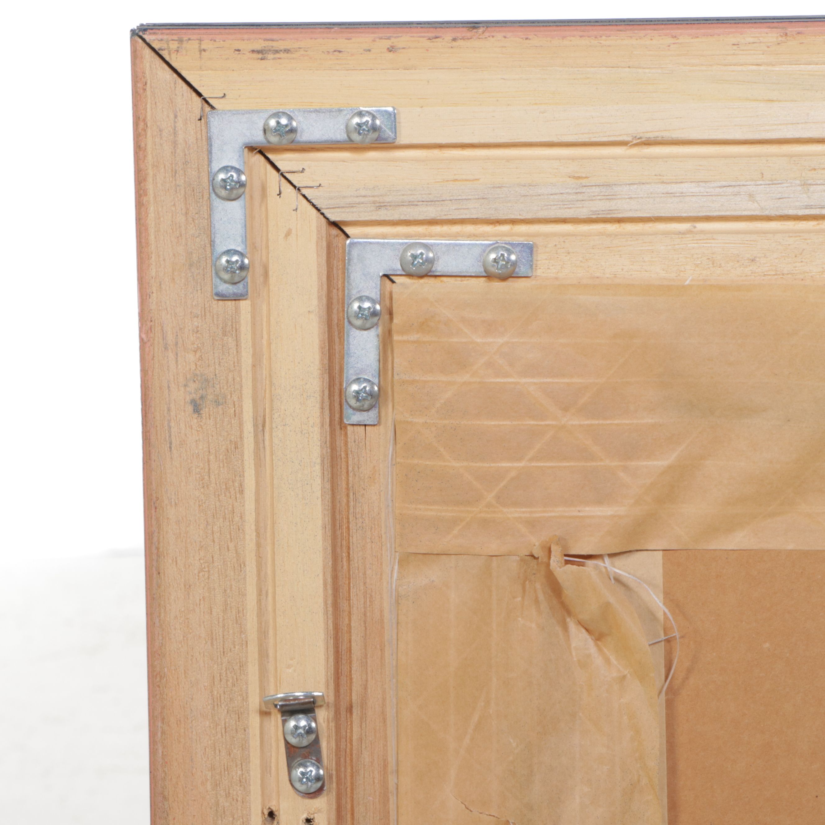 Blue Painted Wood Framed Wall Mirror