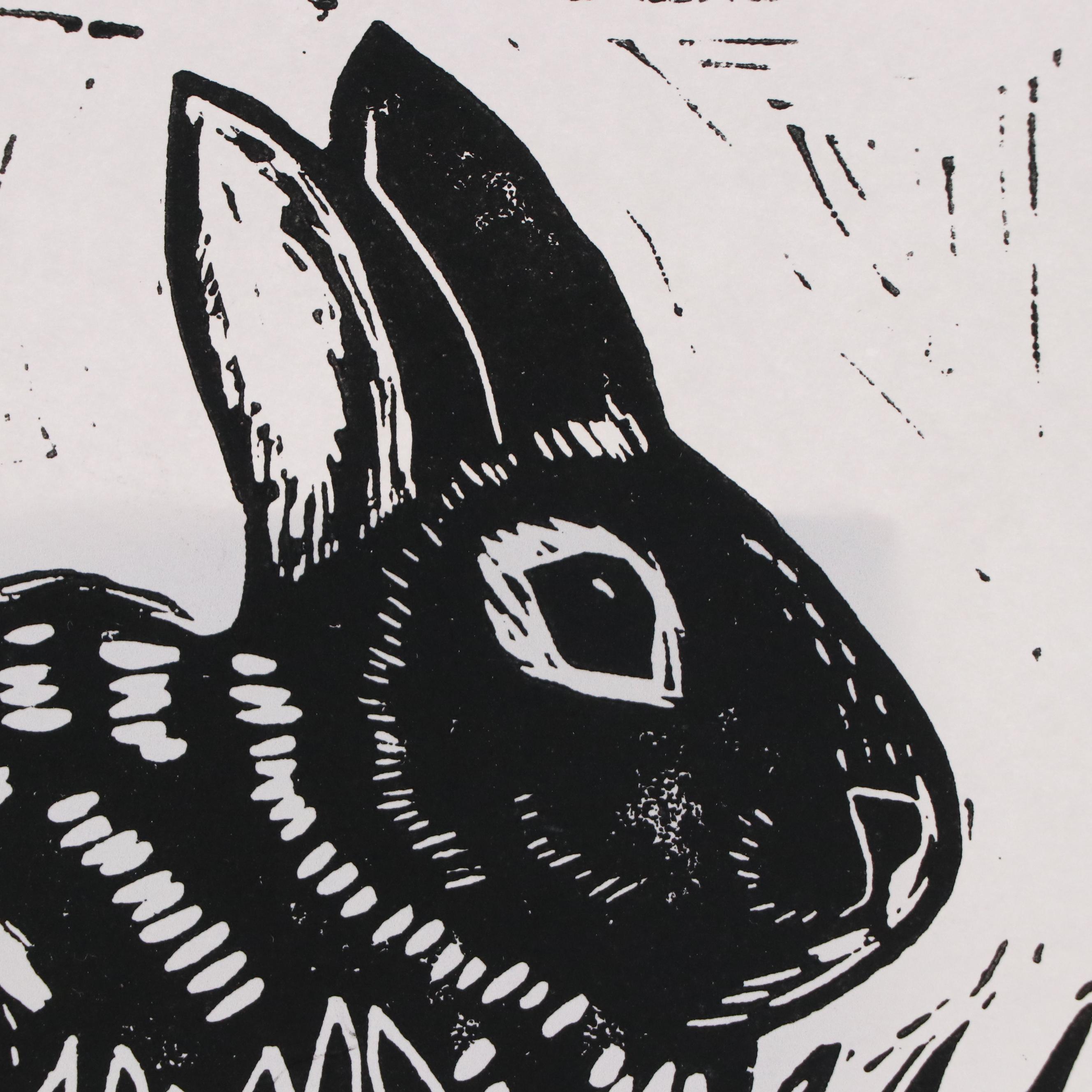 Angie Hubbard Relief Print "Rabbit," 21st Century