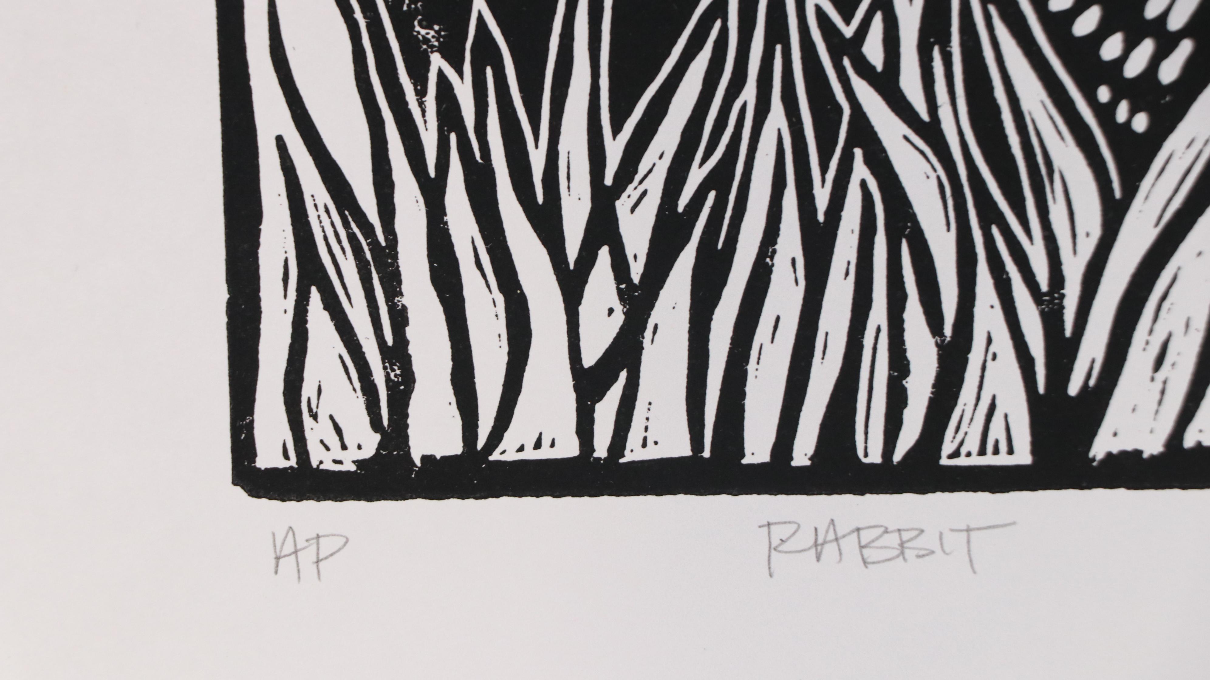 Angie Hubbard Relief Print "Rabbit," 21st Century