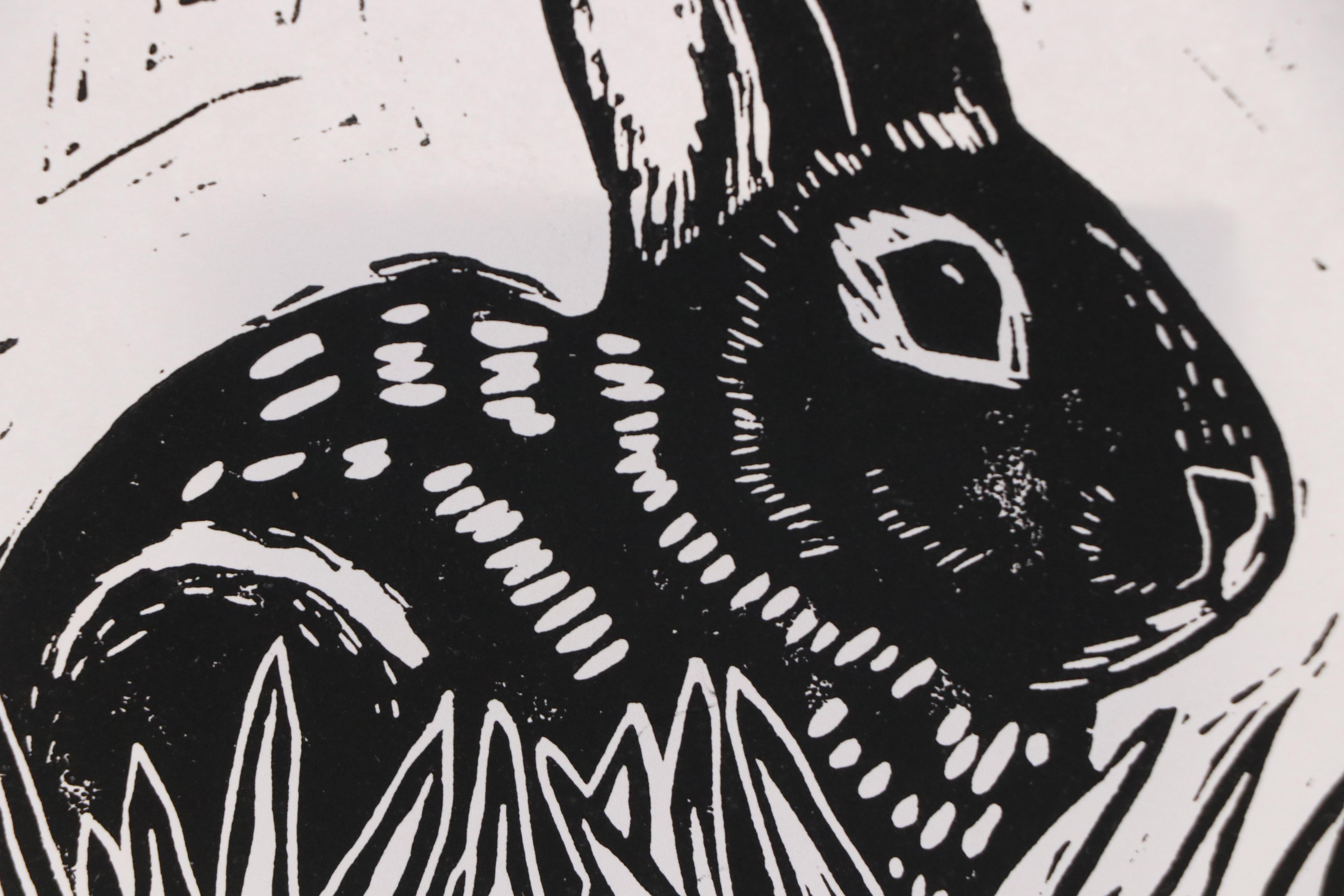 Angie Hubbard Relief Print "Rabbit," 21st Century