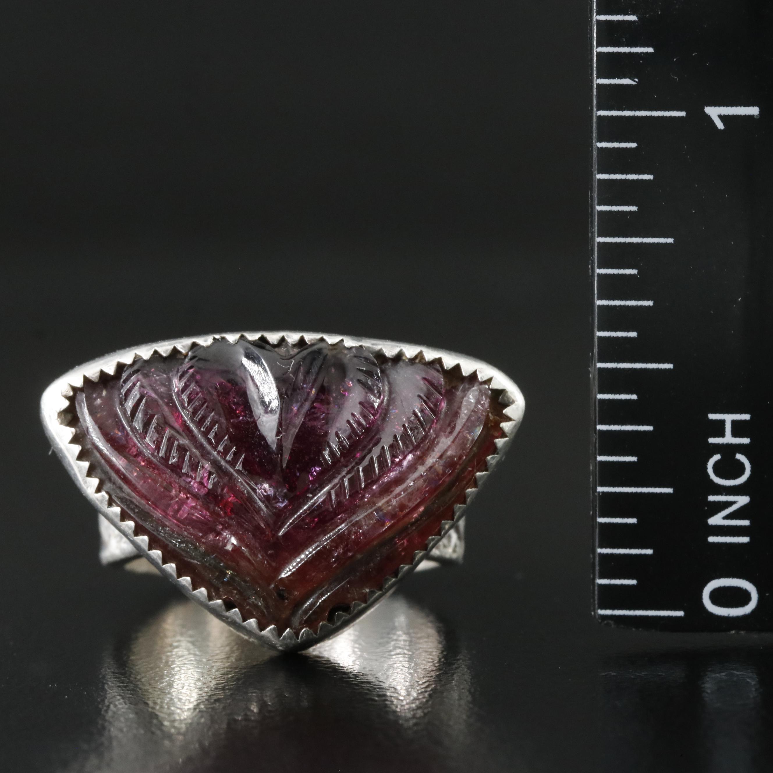 Fine Silver Tourmaline Floral Ring