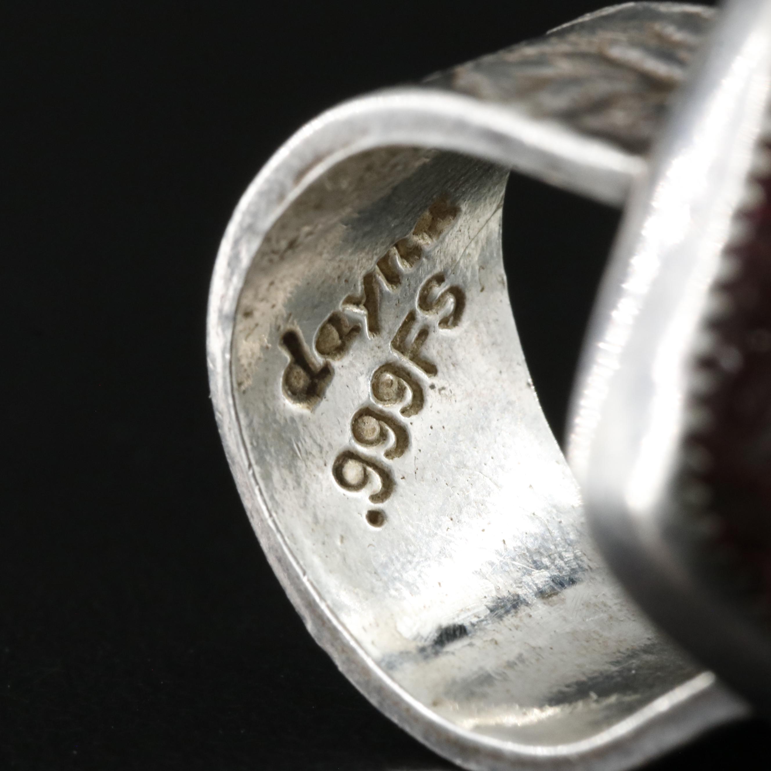 Fine Silver Tourmaline Floral Ring