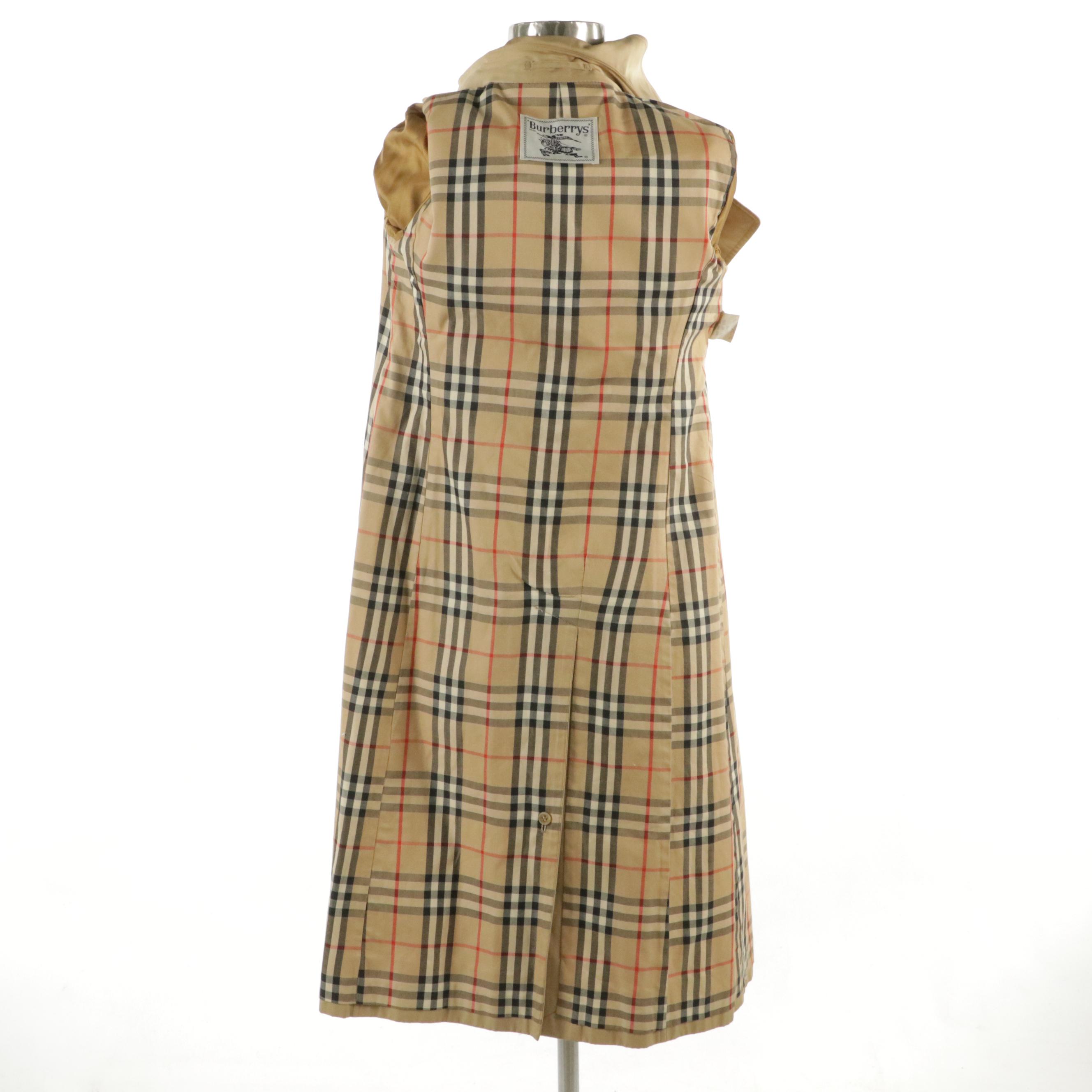 Burberrys Double-Breasted Cotton Trenchcoat with Check Lining