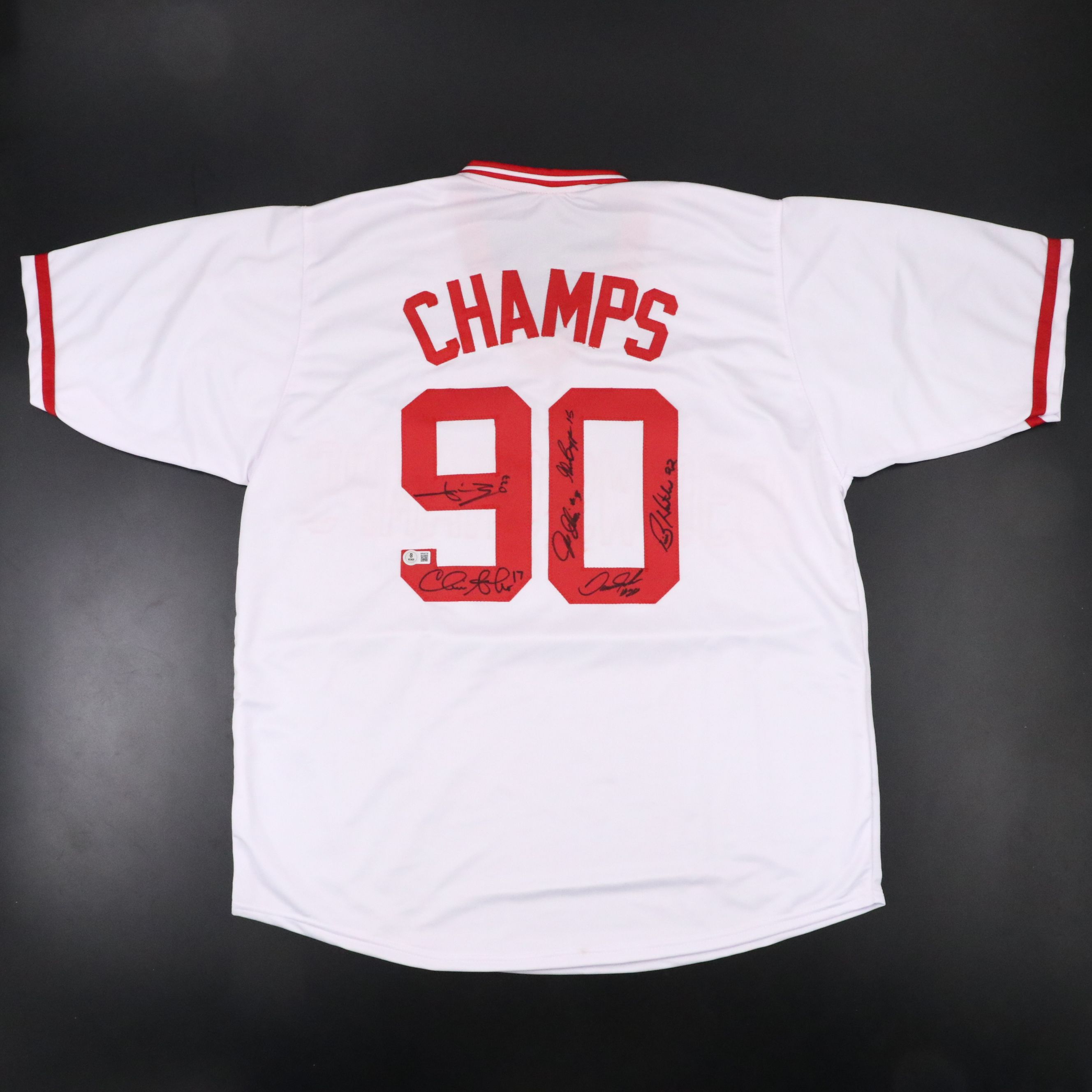Chris Sabo, Jose Rijo, & More Signed "90 Champs" Cincinnati Reds Jersey, Beckett