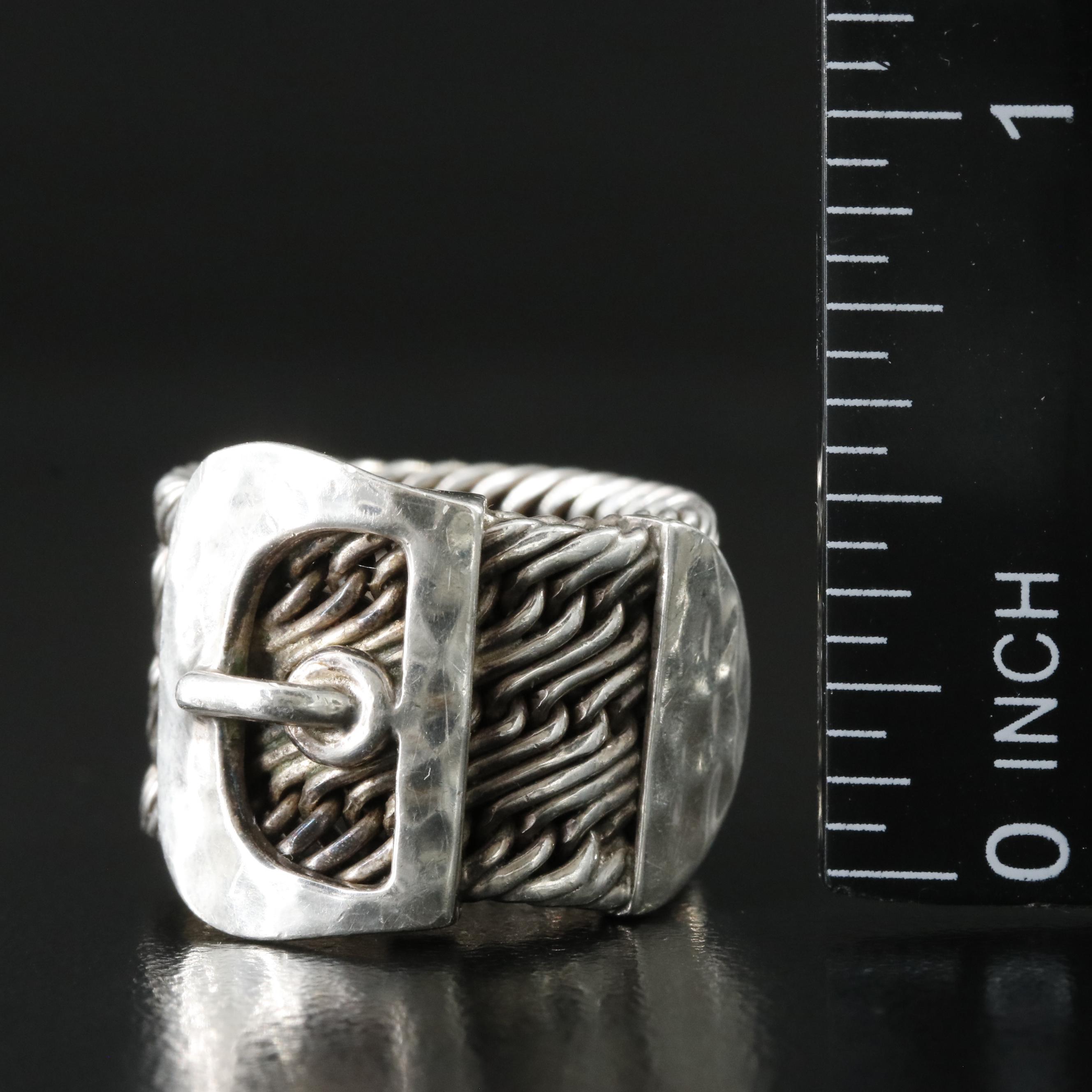 Sterling Buckle Ring
