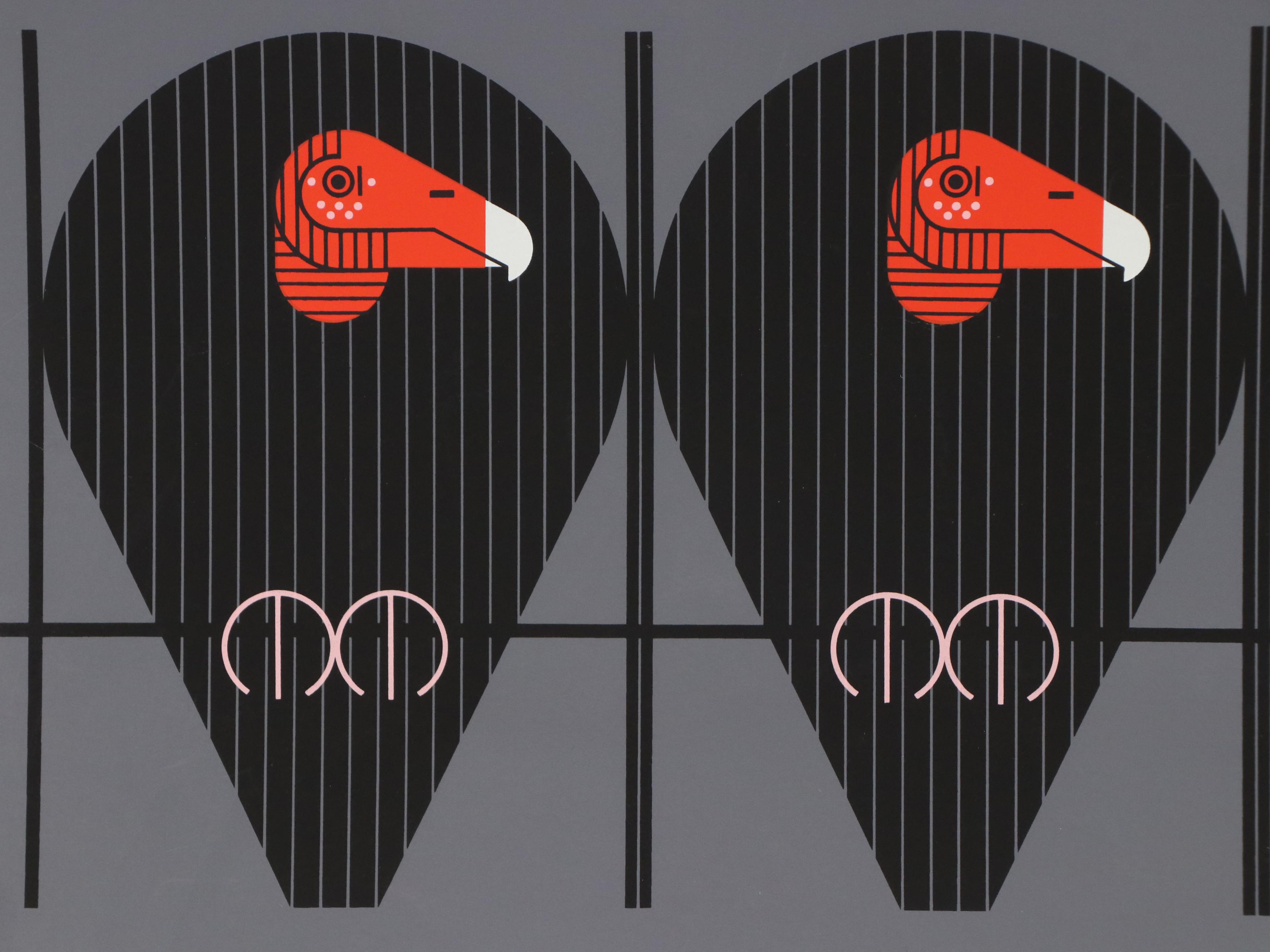 Charley Harper Serigraph "Buzz Off, You Turkey!," 1979