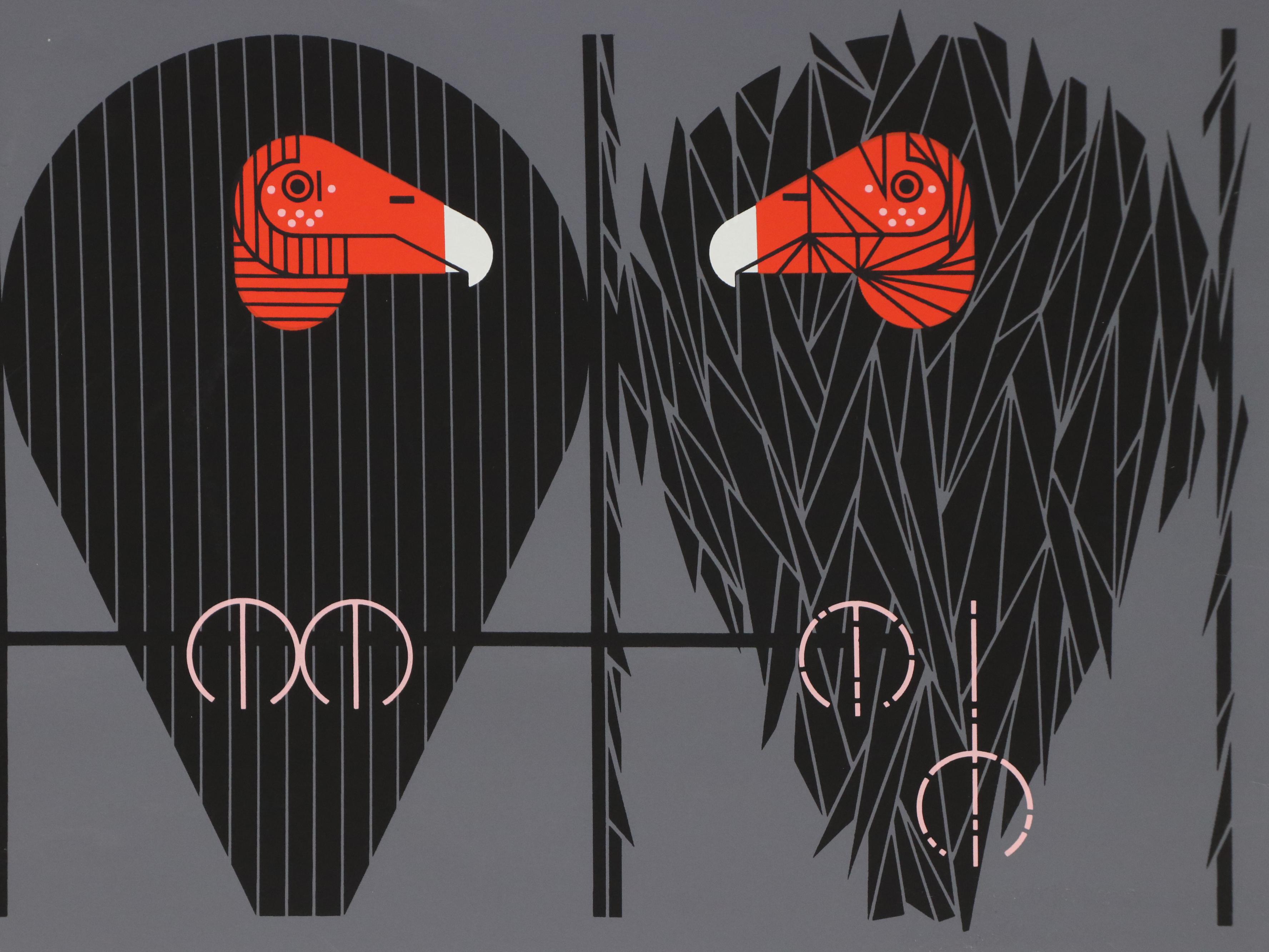 Charley Harper Serigraph "Buzz Off, You Turkey!," 1979