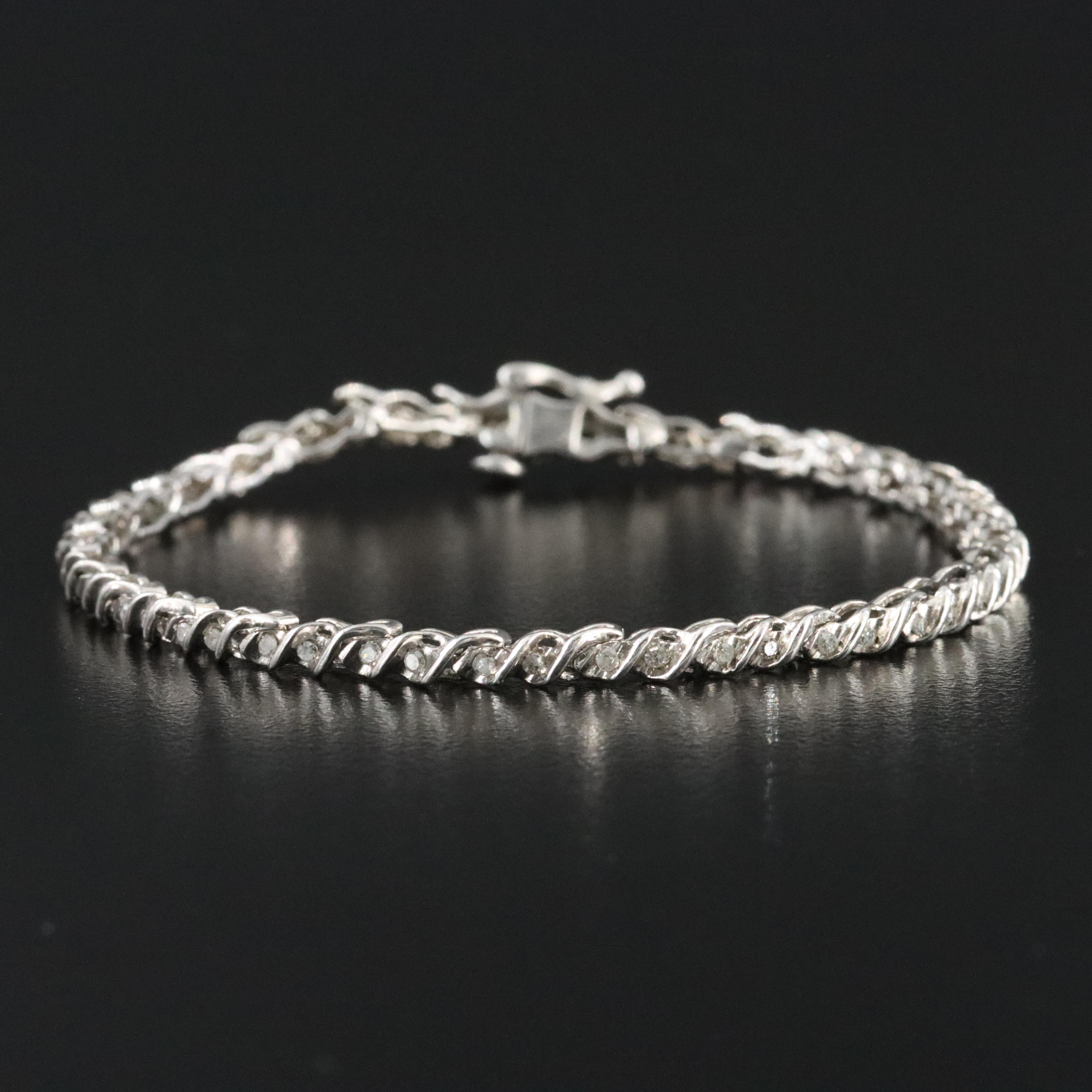 Sterling Diamond Bracelet