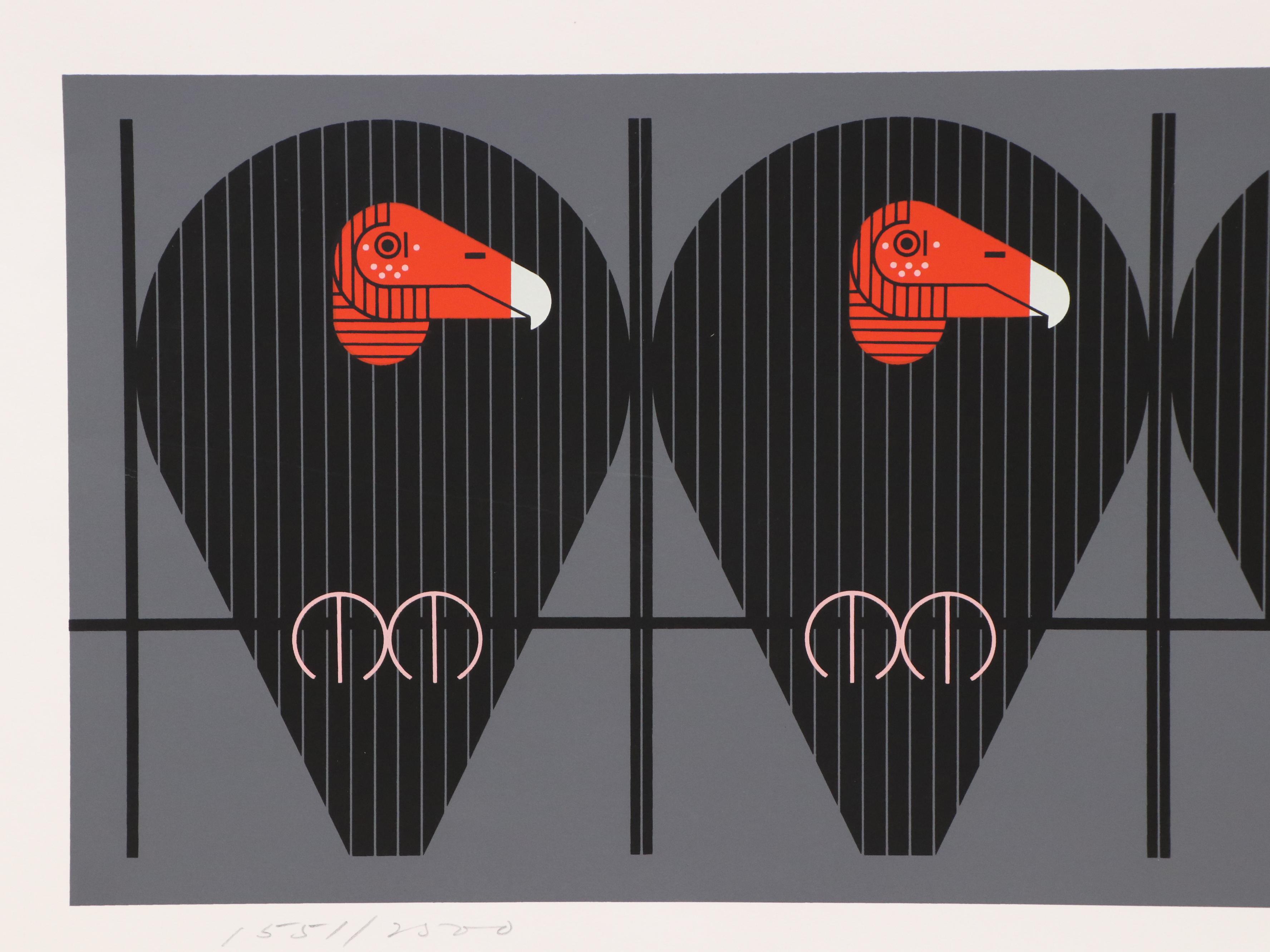 Charley Harper Serigraph "Buzz Off, You Turkey!," 1979